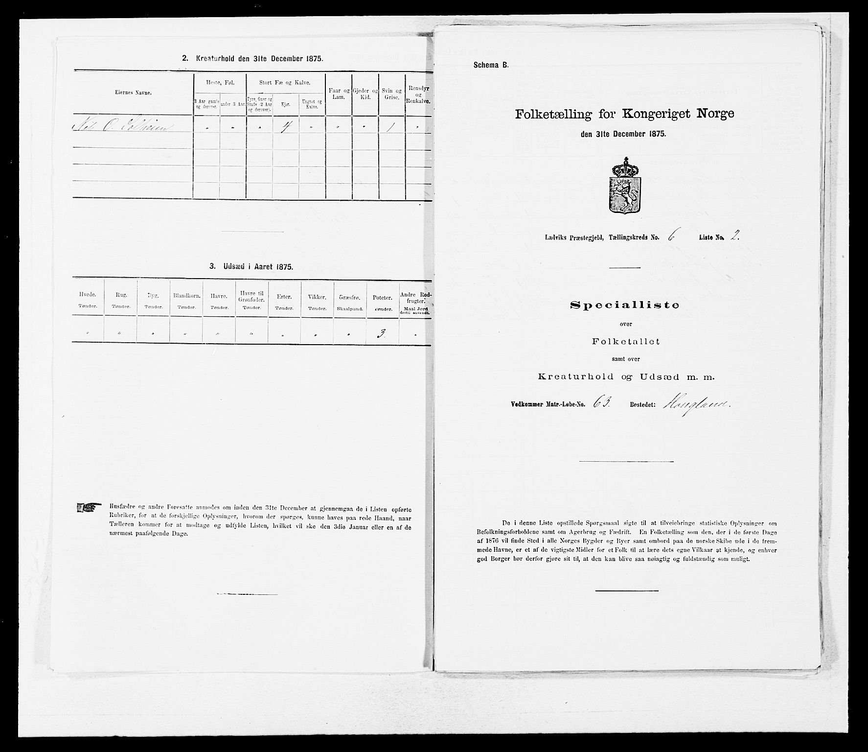 SAB, 1875 census for 1415P Lavik, 1875, p. 472