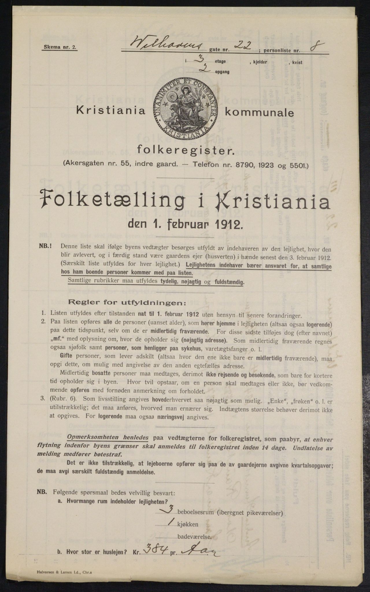 OBA, Municipal Census 1912 for Kristiania, 1912, p. 127710
