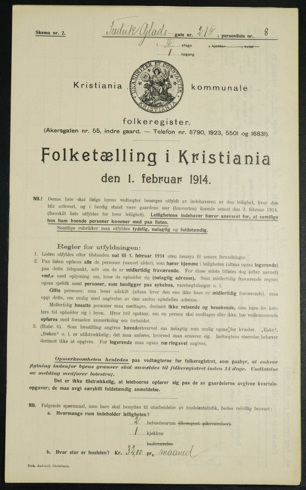 OBA, Municipal Census 1914 for Kristiania, 1914, p. 26774