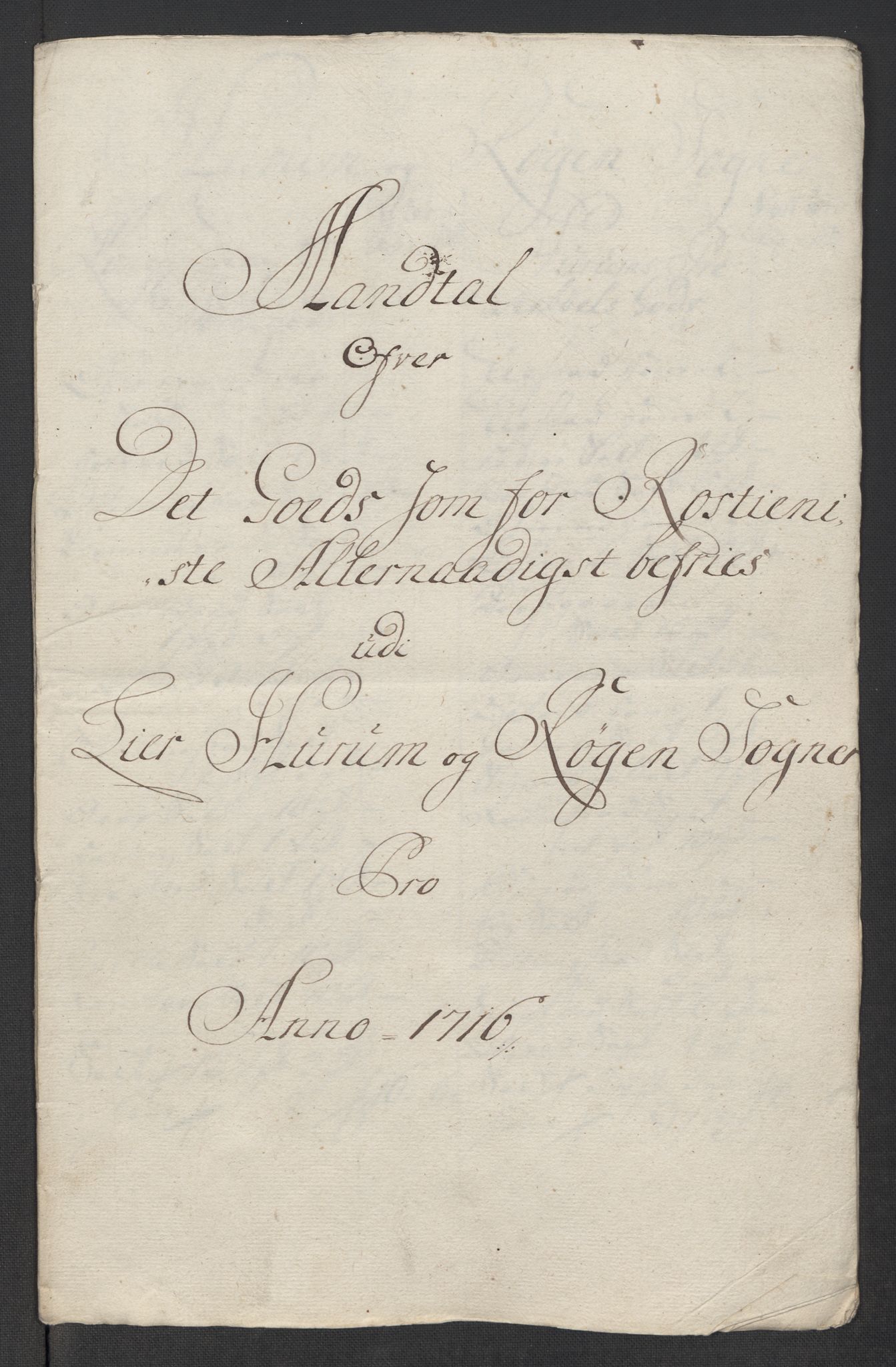 Rentekammeret inntil 1814, Reviderte regnskaper, Fogderegnskap, RA/EA-4092/R31/L1710: Fogderegnskap Hurum, Røyken, Eiker, Lier og Buskerud, 1715-1716, p. 319