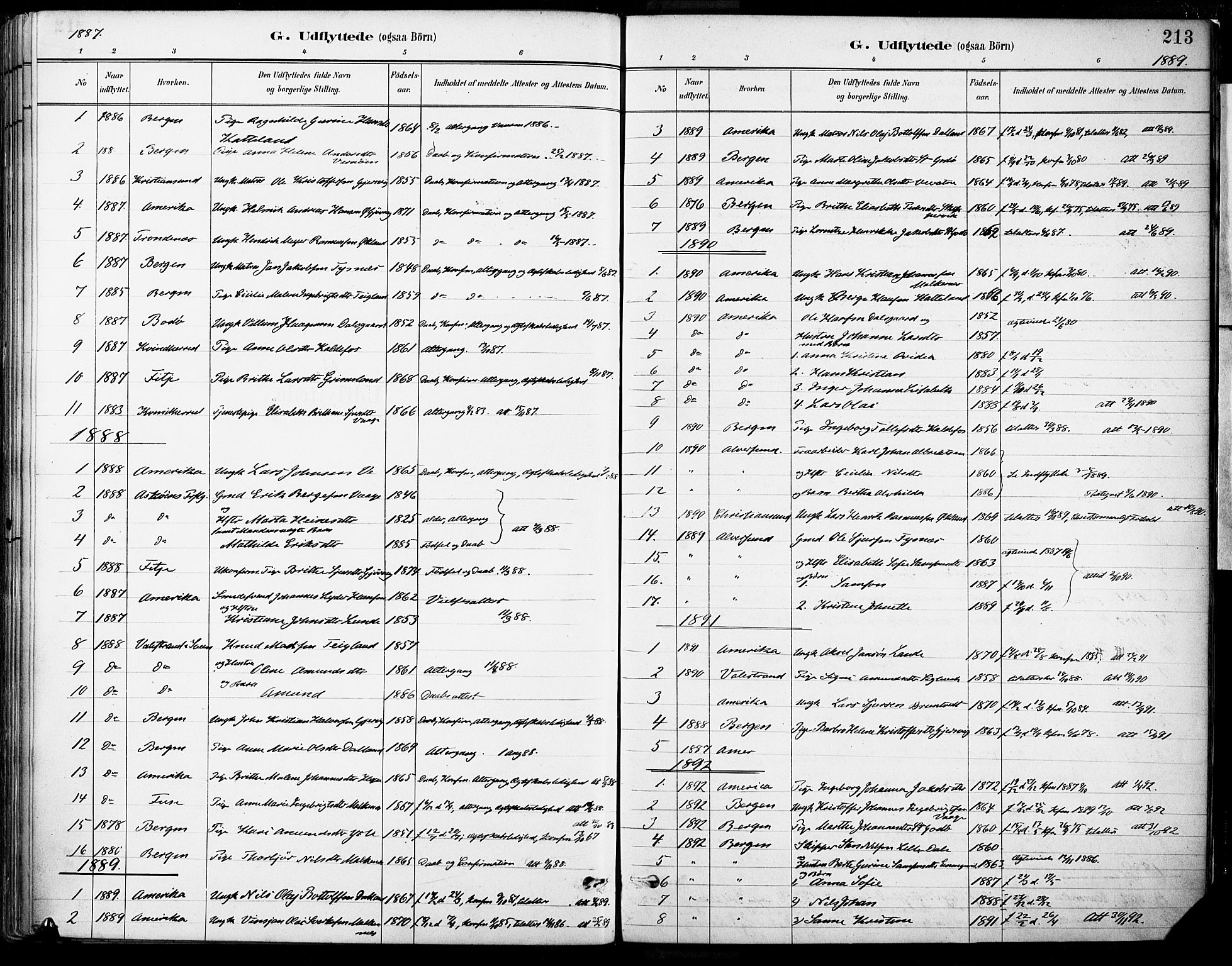 Tysnes sokneprestembete, SAB/A-78601/H/Haa: Parish register (official) no. B 1, 1887-1906, p. 213