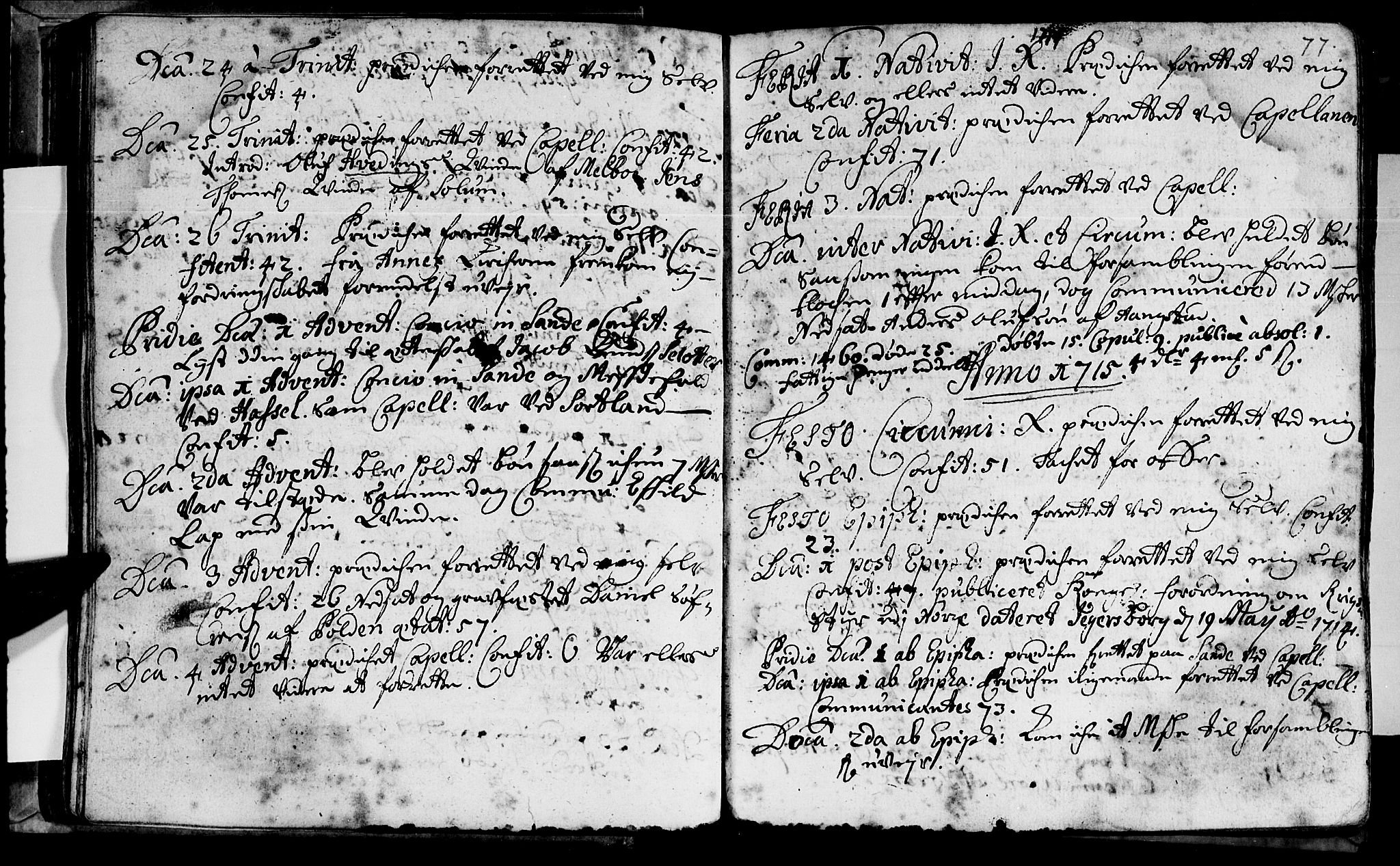 Ministerialprotokoller, klokkerbøker og fødselsregistre - Nordland, SAT/A-1459/888/L1231: Parish register (official) no. 888A01 /1, 1693-1738, p. 77