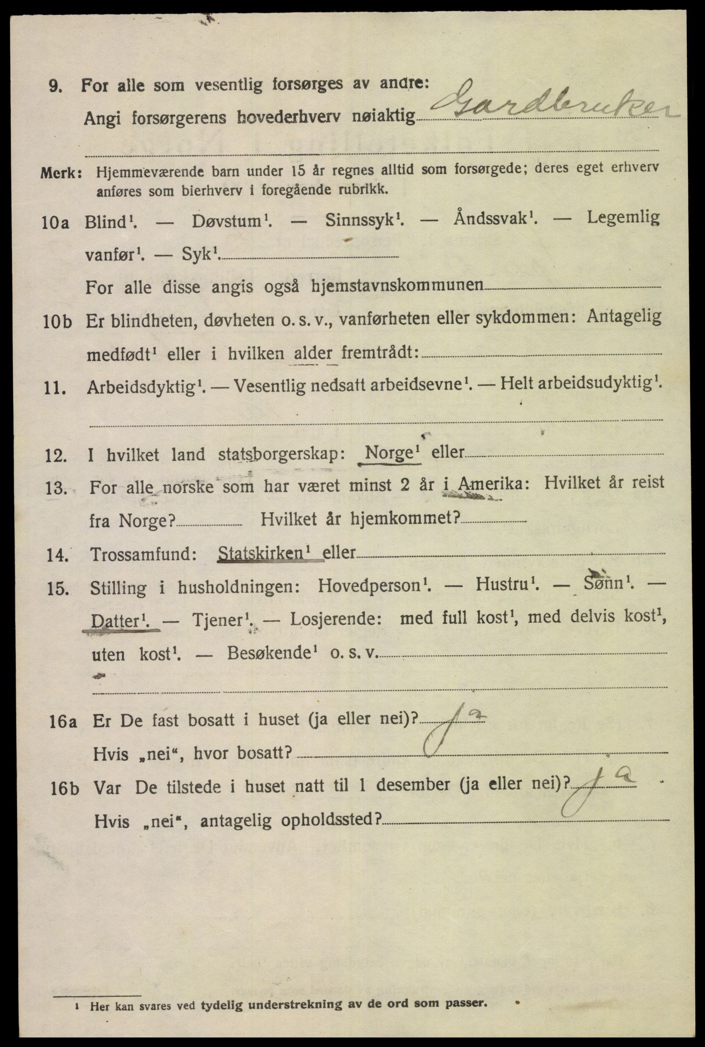 SAK, 1920 census for Spind, 1920, p. 1620