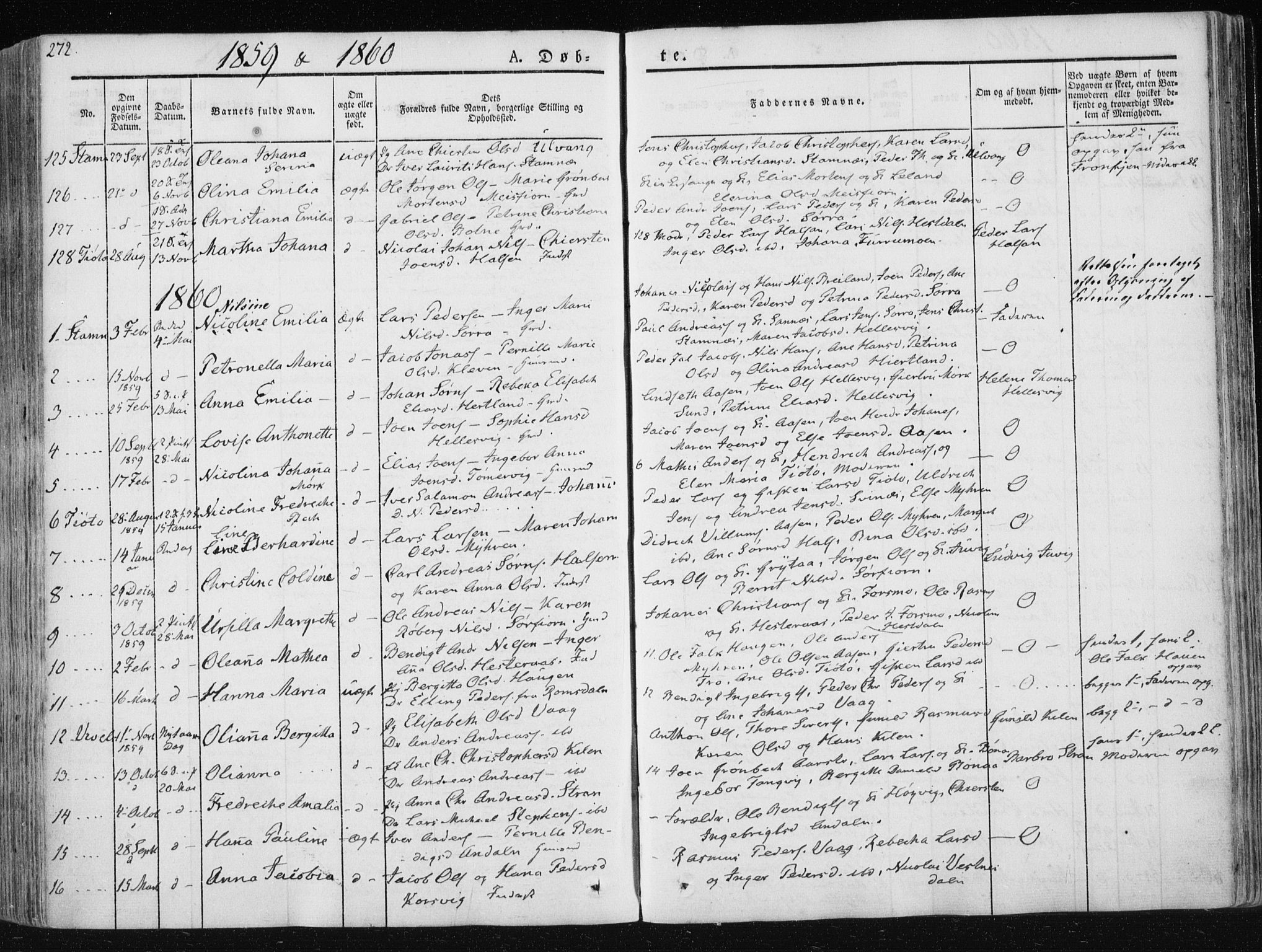 Ministerialprotokoller, klokkerbøker og fødselsregistre - Nordland, SAT/A-1459/830/L0446: Parish register (official) no. 830A10, 1831-1865, p. 272