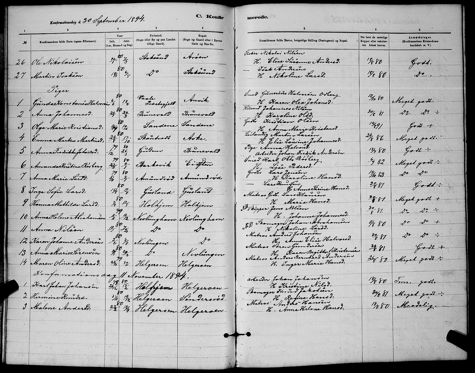 Brunlanes kirkebøker, AV/SAKO-A-342/G/Gb/L0002: Parish register (copy) no. II 2, 1878-1902