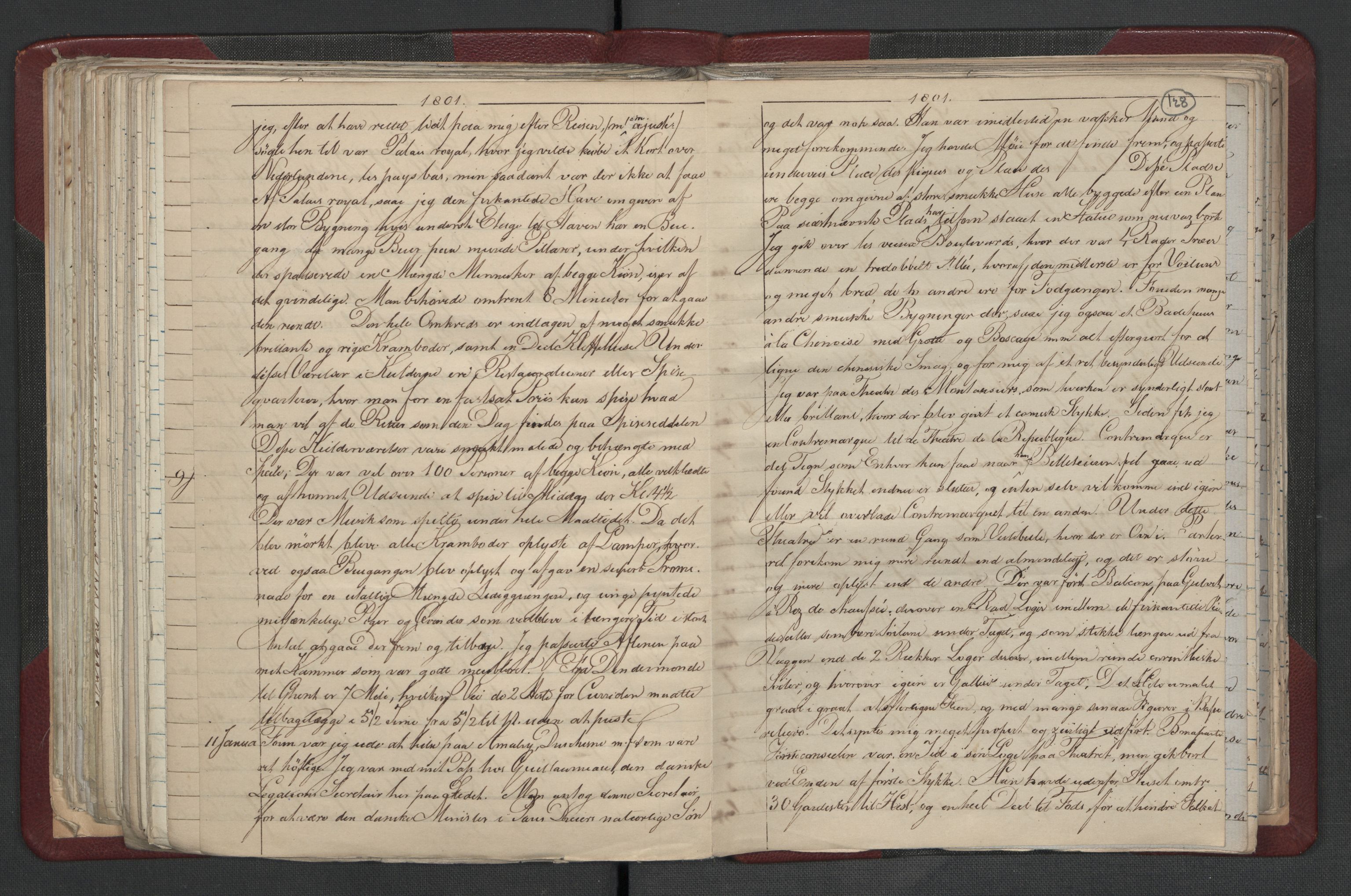 Meltzer, Fredrik, AV/RA-PA-0028/F/L0001: Dagbok for årene 1796-1808, 1811, 1817, 1796-1817, p. 127b-128a