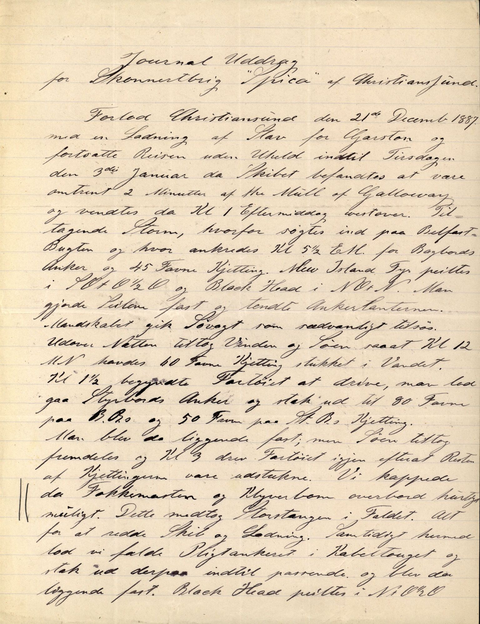 Pa 63 - Østlandske skibsassuranceforening, VEMU/A-1079/G/Ga/L0022/0010: Havaridokumenter / Salvator, Sleipner, Speed, Spica, Stjernen, 1888, p. 49