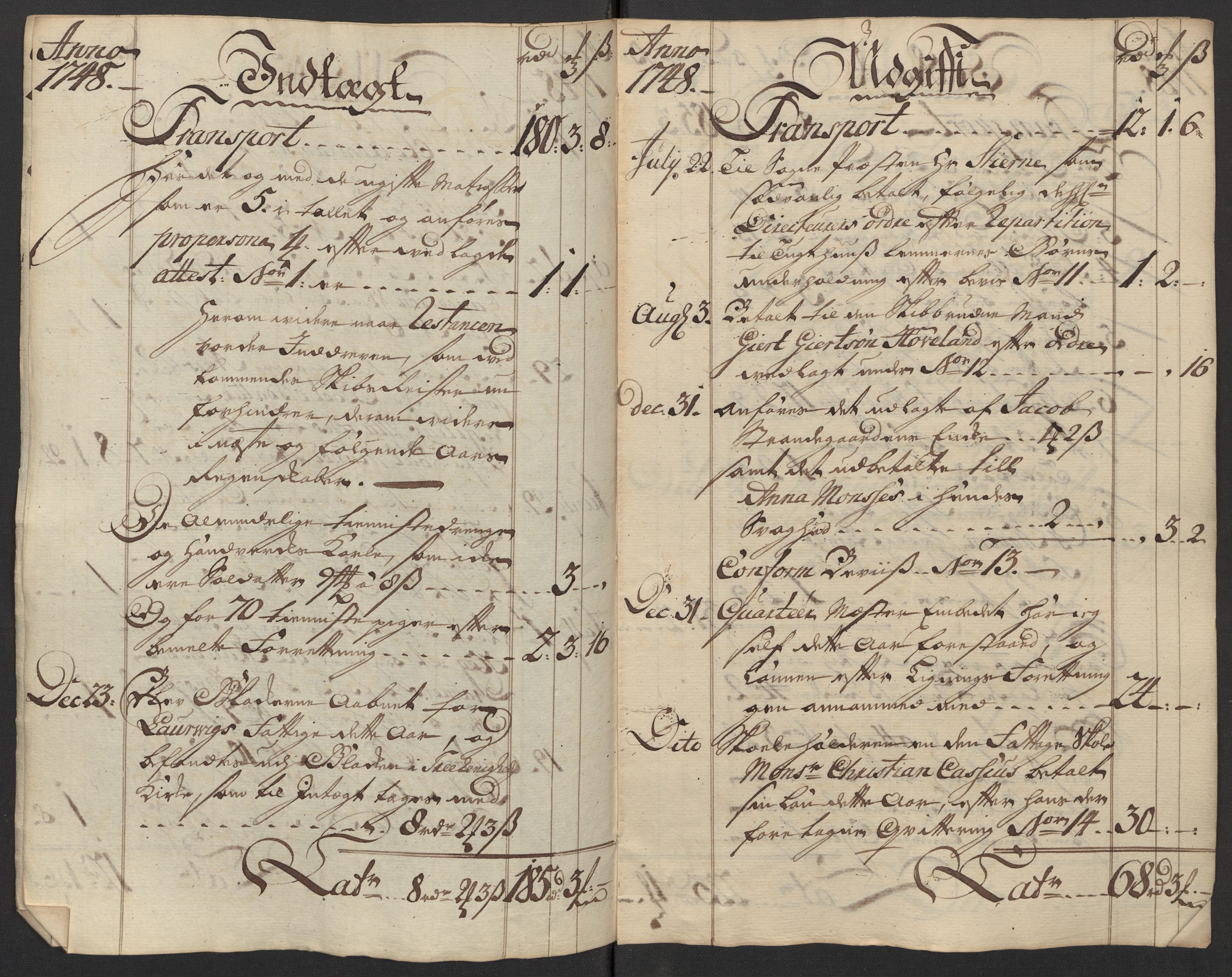 Kristiania tukthus, AV/SAO-A-10644/A/Ad/Adb/L0011: Innkomne skriv, rapporter og regnskap, 1742-1783, p. 54