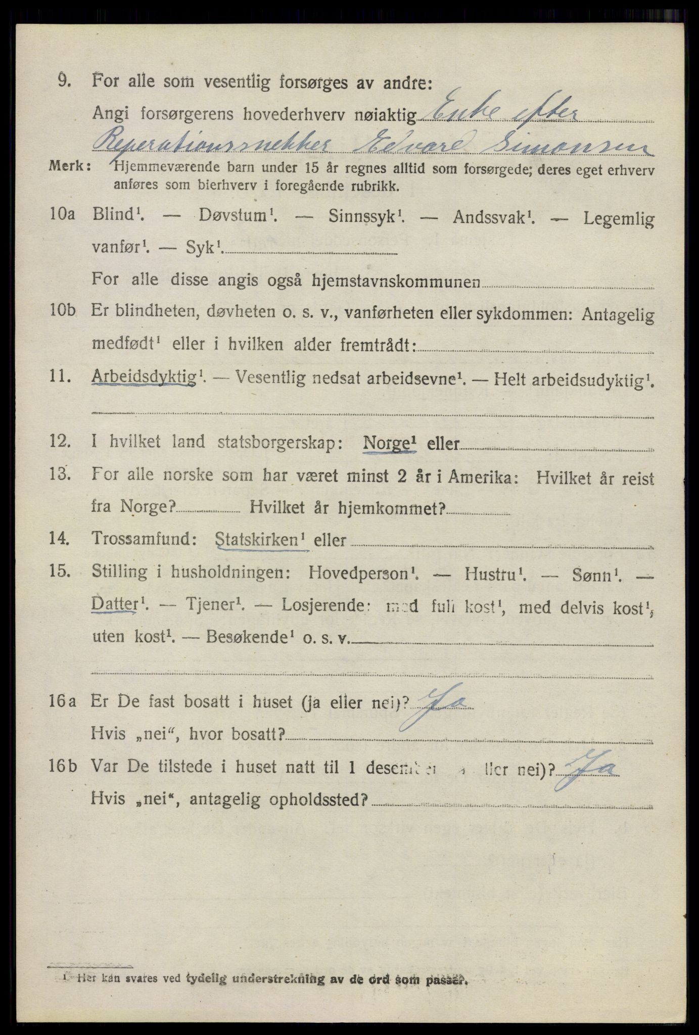 SAO, 1920 census for Moss land district, 1920, p. 6438