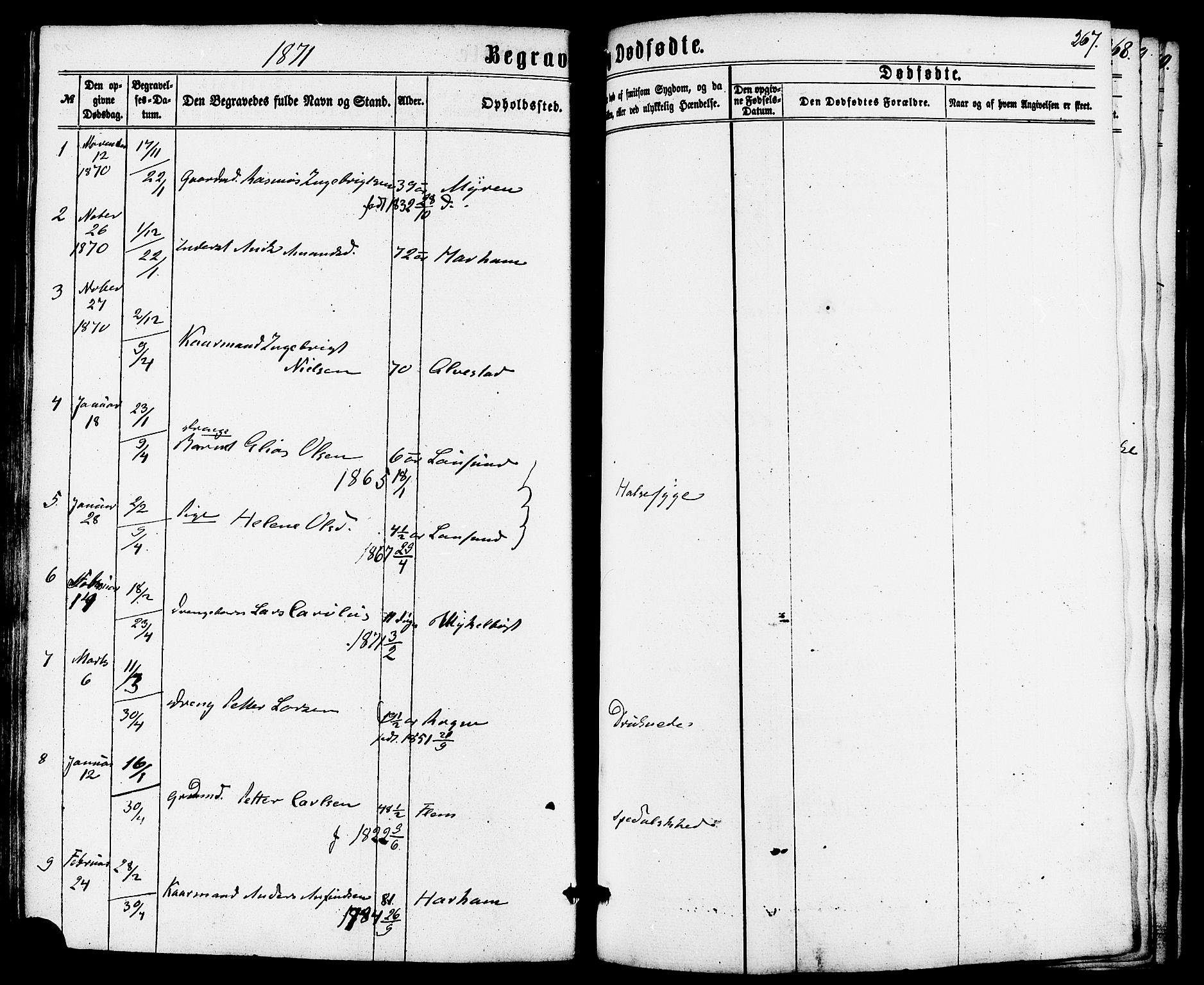 Ministerialprotokoller, klokkerbøker og fødselsregistre - Møre og Romsdal, SAT/A-1454/536/L0498: Parish register (official) no. 536A07, 1862-1875, p. 267