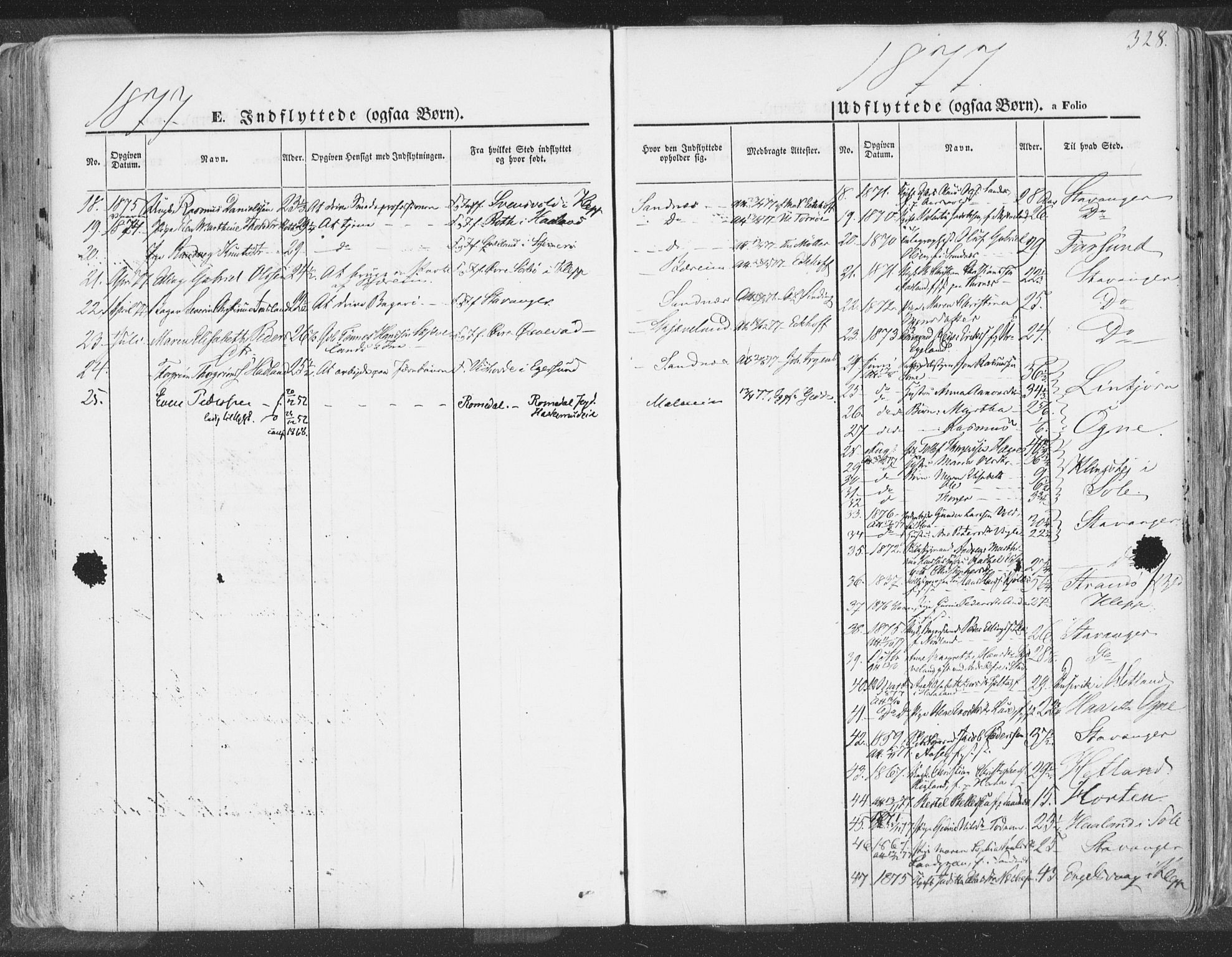 Høyland sokneprestkontor, SAST/A-101799/001/30BA/L0009: Parish register (official) no. A 9.2, 1857-1877, p. 328