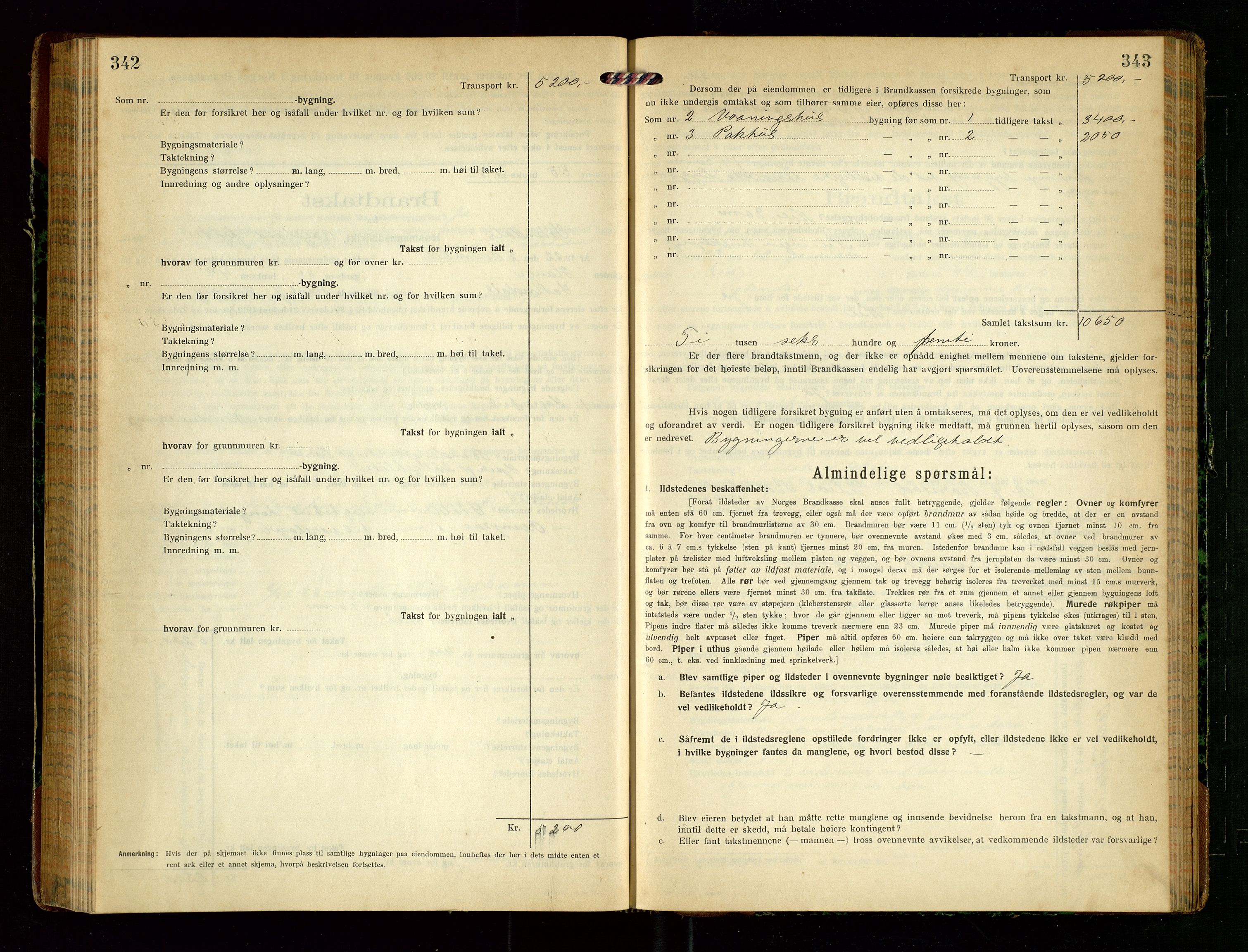 Sokndal lensmannskontor, AV/SAST-A-100417/Gob/L0005: "Brandtakst-Protokol", 1920-1924, p. 342-343