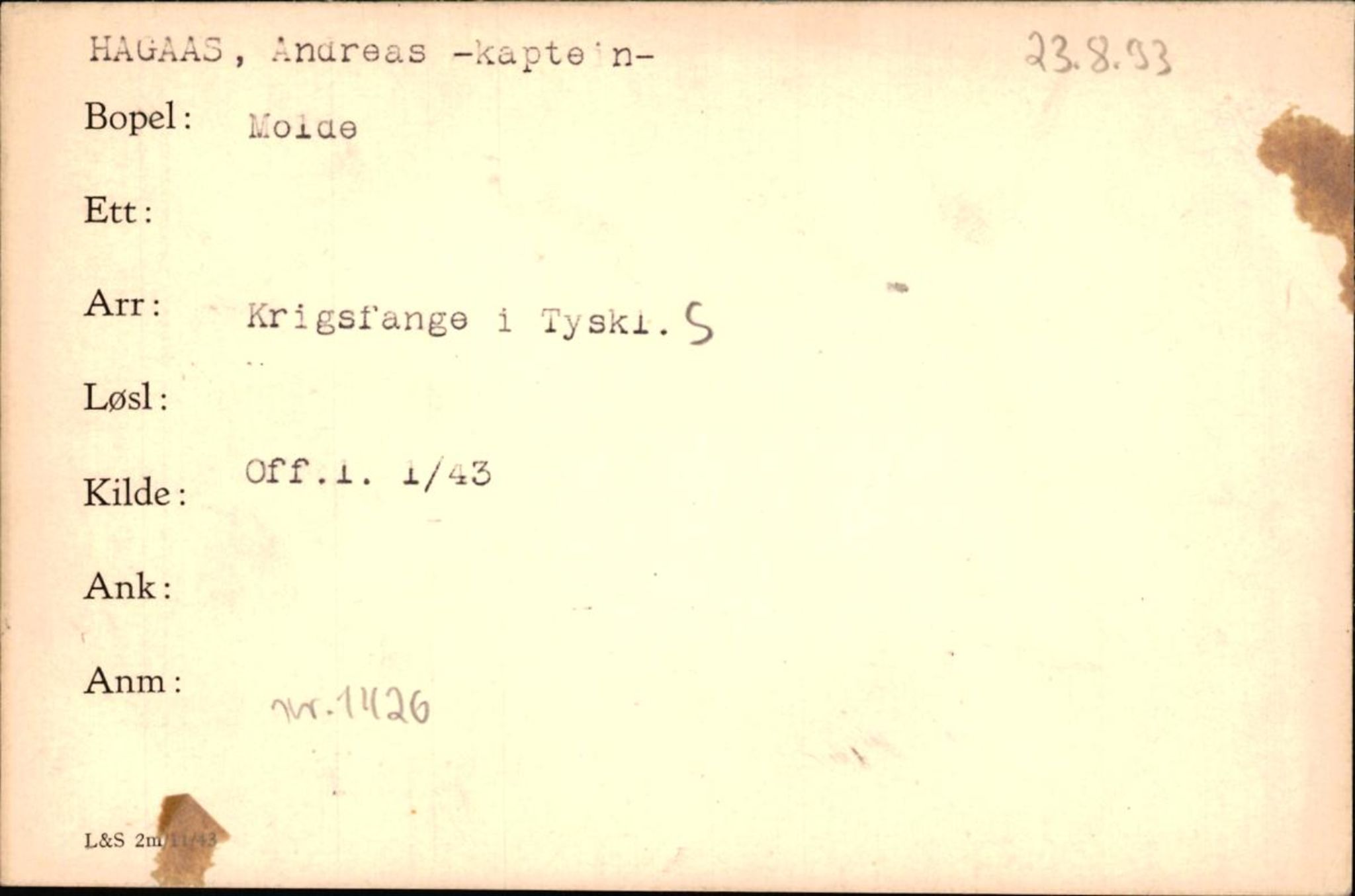 Forsvaret, Forsvarets krigshistoriske avdeling, AV/RA-RAFA-2017/Y/Yf/L0200: II-C-11-2102  -  Norske krigsfanger i Tyskland, 1940-1945, p. 353