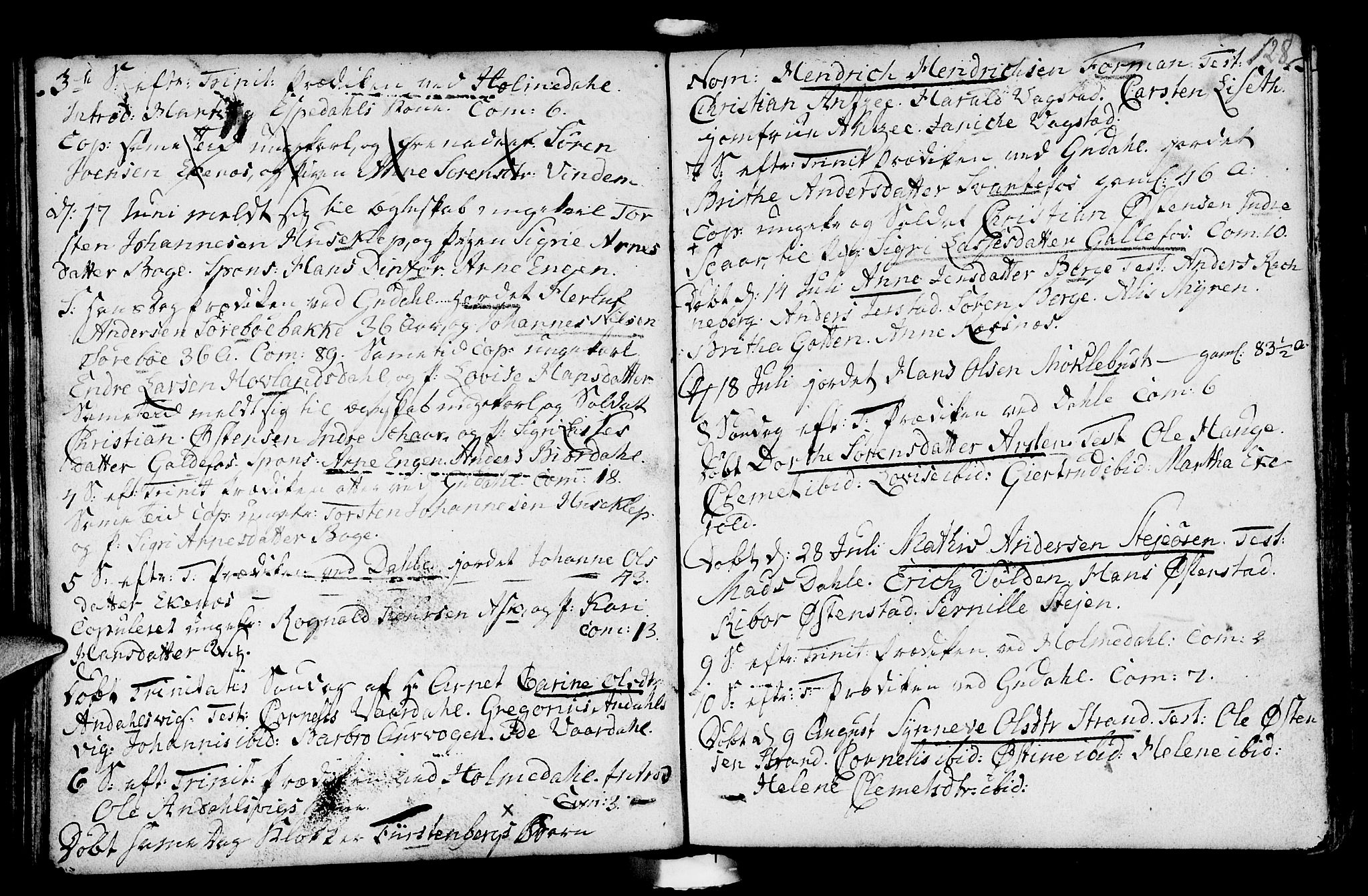 Fjaler sokneprestembete, AV/SAB-A-79801/H/Haa/Haaa/L0003: Parish register (official) no. A 3, 1799-1814, p. 128