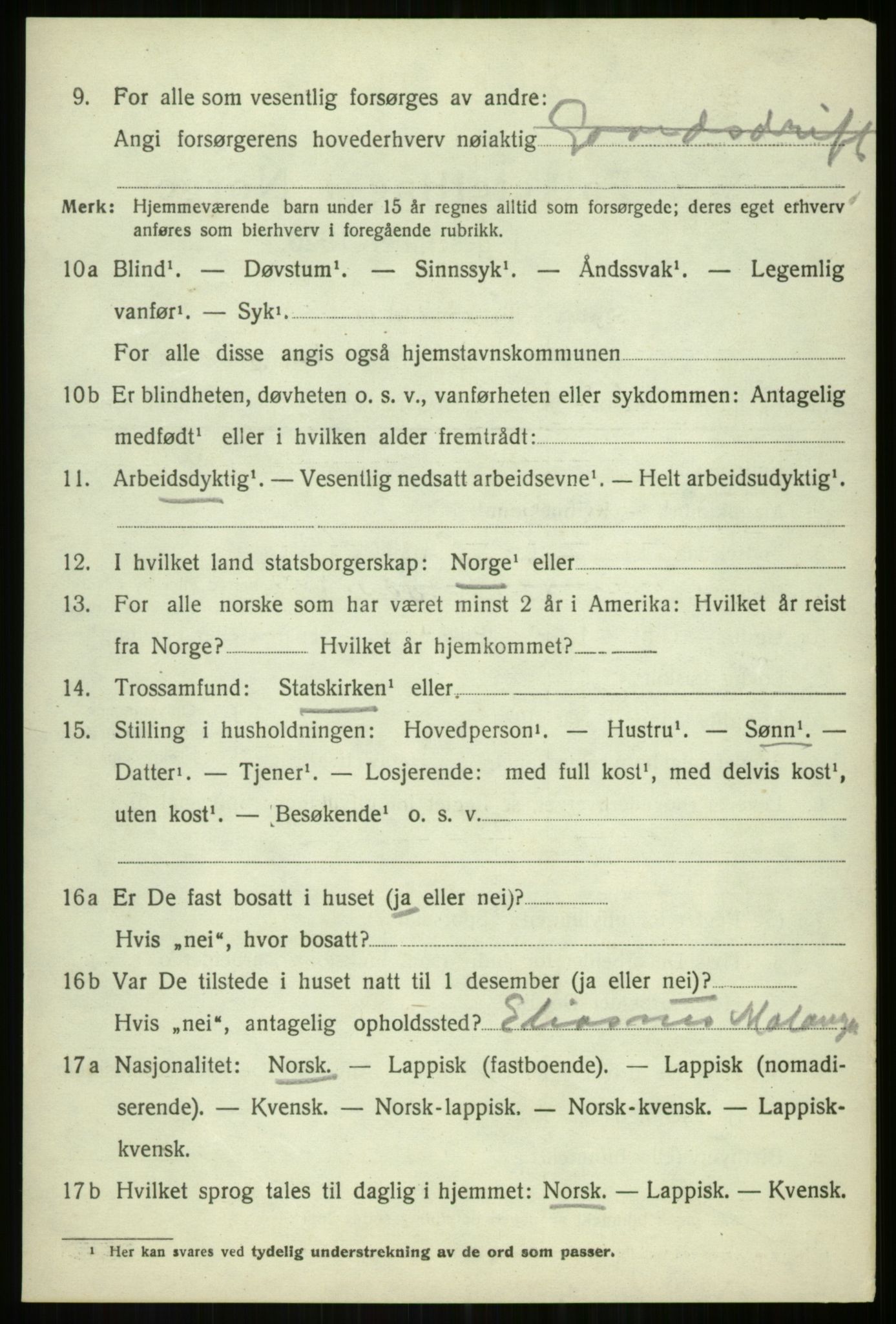 SATØ, 1920 census for Balsfjord, 1920, p. 7444