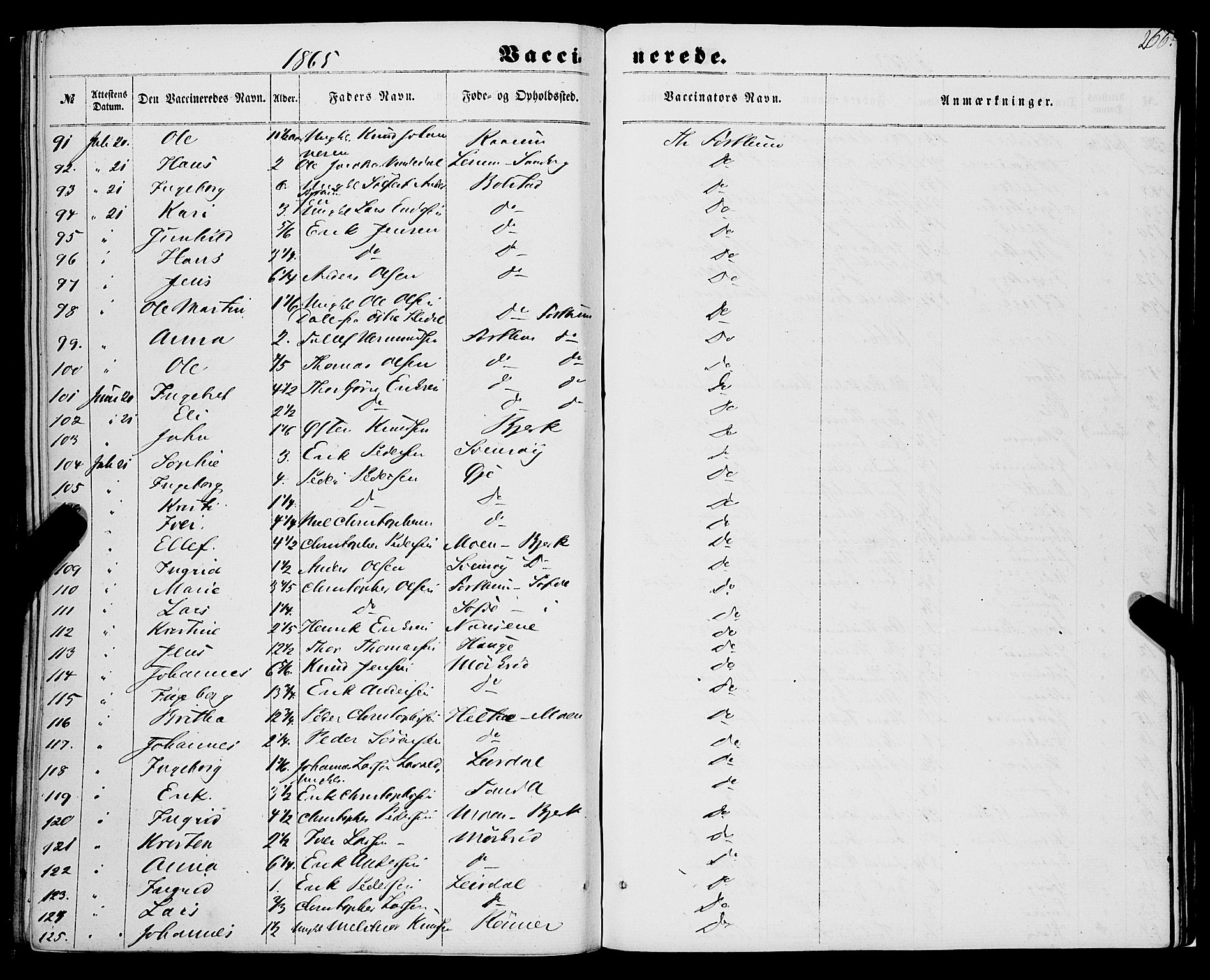 Luster sokneprestembete, AV/SAB-A-81101/H/Haa/Haaa/L0008: Parish register (official) no. A 8, 1860-1870, p. 266