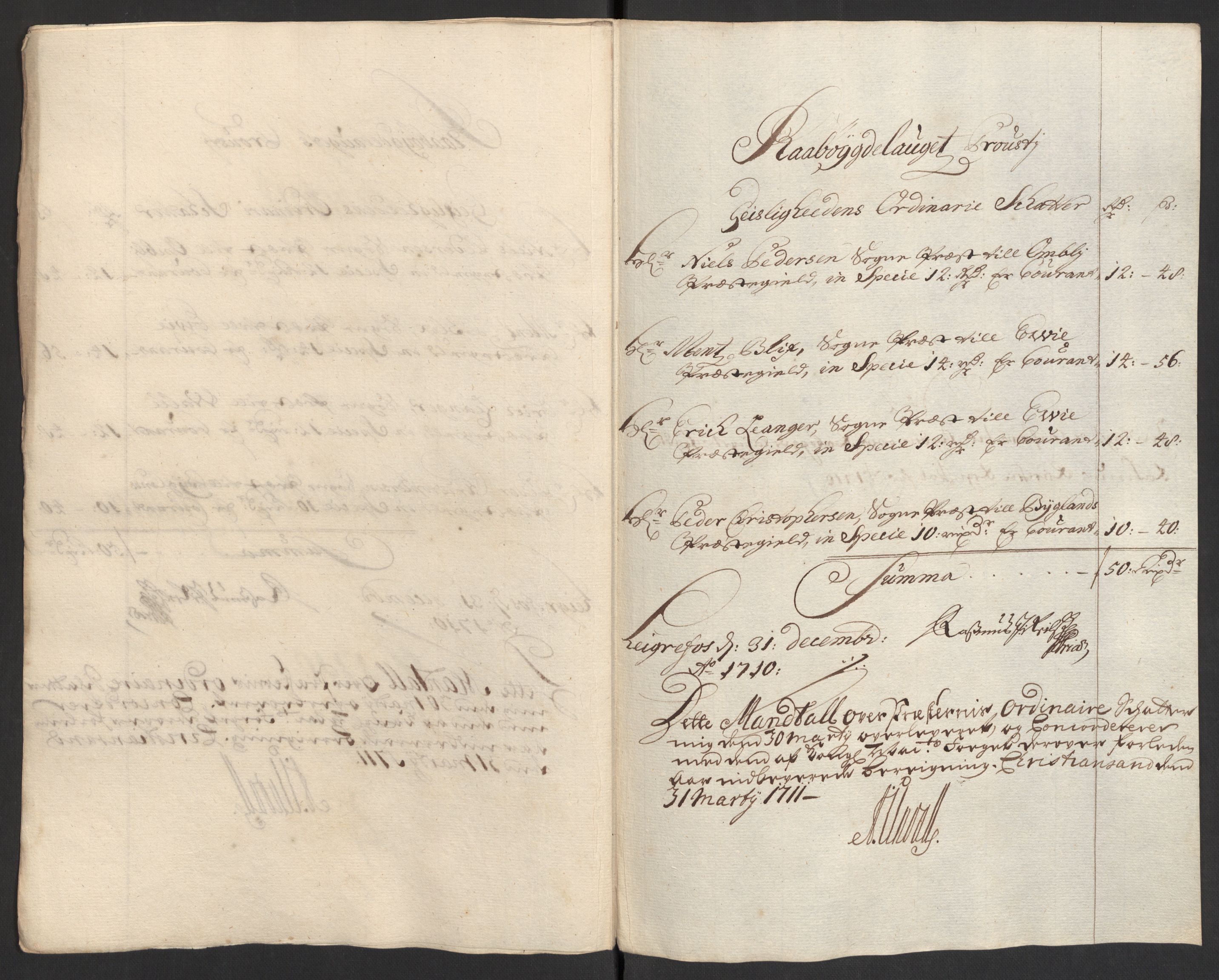 Rentekammeret inntil 1814, Reviderte regnskaper, Fogderegnskap, AV/RA-EA-4092/R40/L2449: Fogderegnskap Råbyggelag, 1709-1711, p. 132