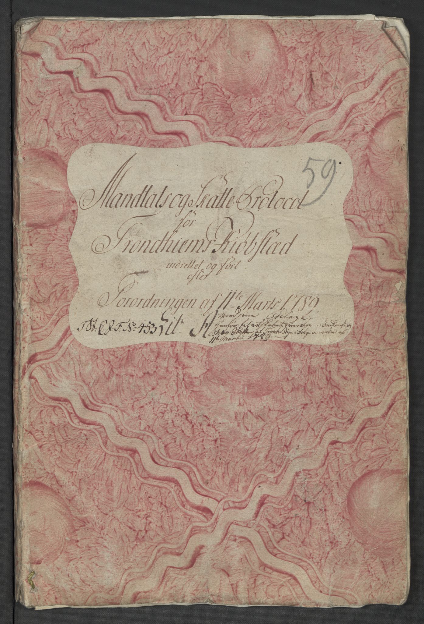 Rentekammeret inntil 1814, Reviderte regnskaper, Mindre regnskaper, RA/EA-4068/Rf/Rfe/L0052:  Trondheim, 1789, p. 283