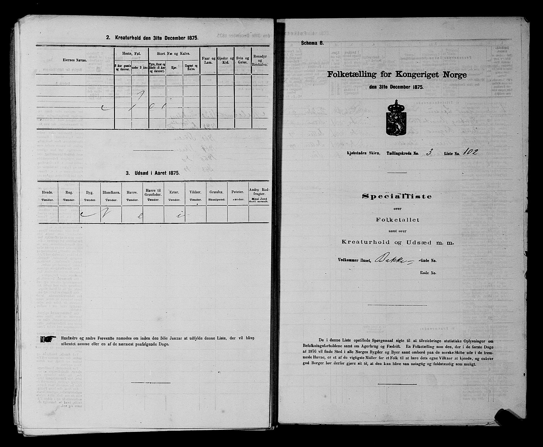 SAKO, 1875 census for 0806P Skien, 1875, p. 678