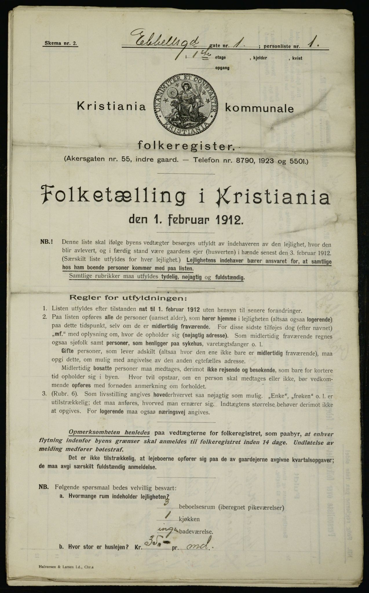 OBA, Municipal Census 1912 for Kristiania, 1912, p. 17966