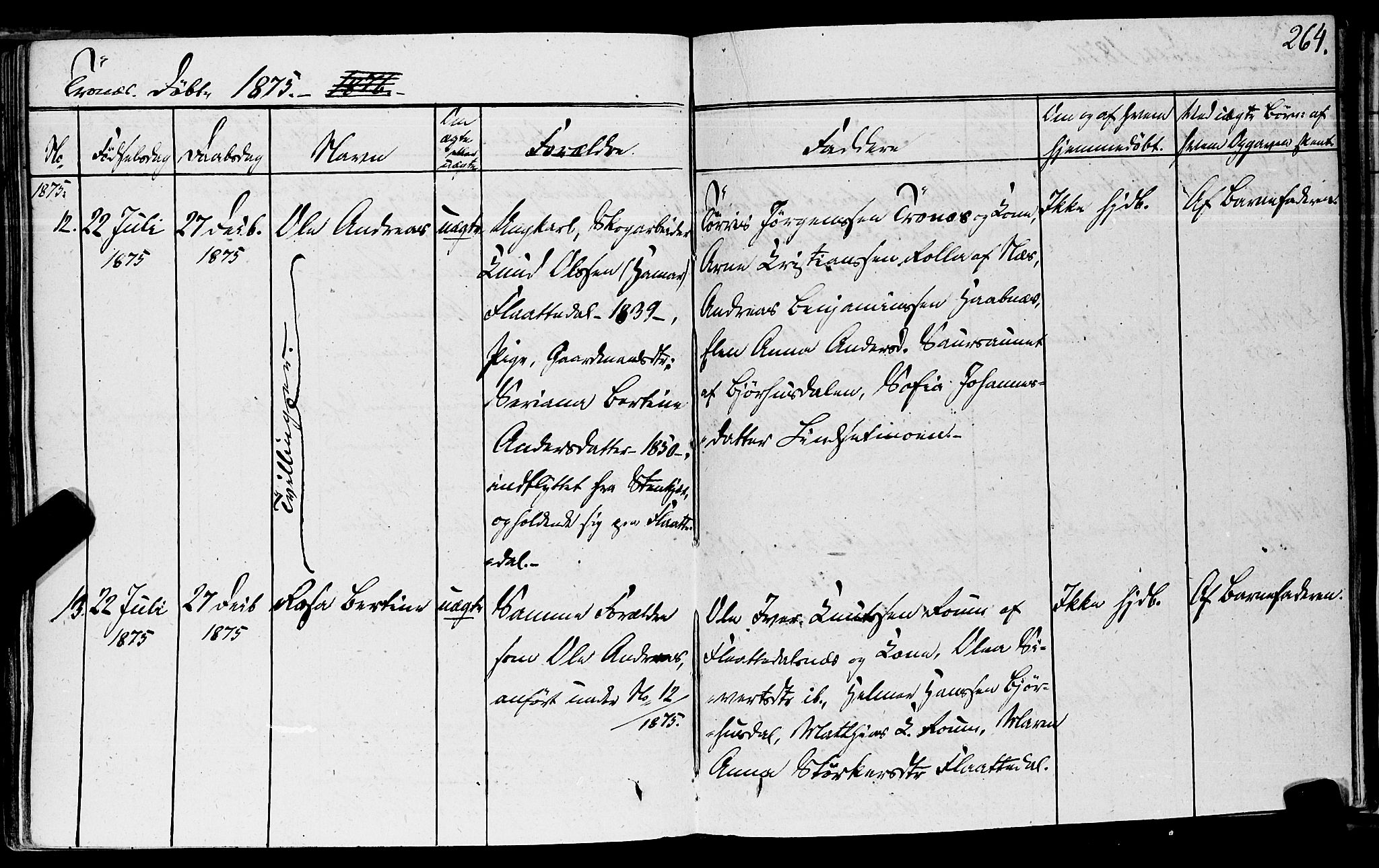 Ministerialprotokoller, klokkerbøker og fødselsregistre - Nord-Trøndelag, AV/SAT-A-1458/762/L0538: Parish register (official) no. 762A02 /2, 1833-1879, p. 264