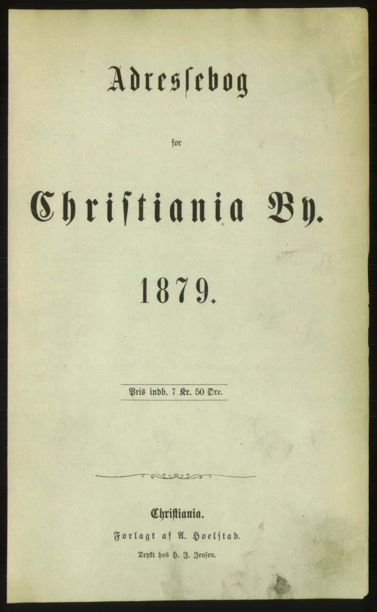 Kristiania/Oslo adressebok, PUBL/-, 1879