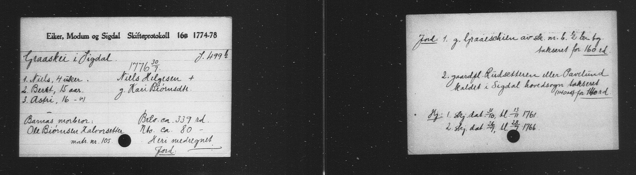 Eiker, Modum og Sigdal sorenskriveri, AV/SAKO-A-123/H, 1676-1828, p. 1622