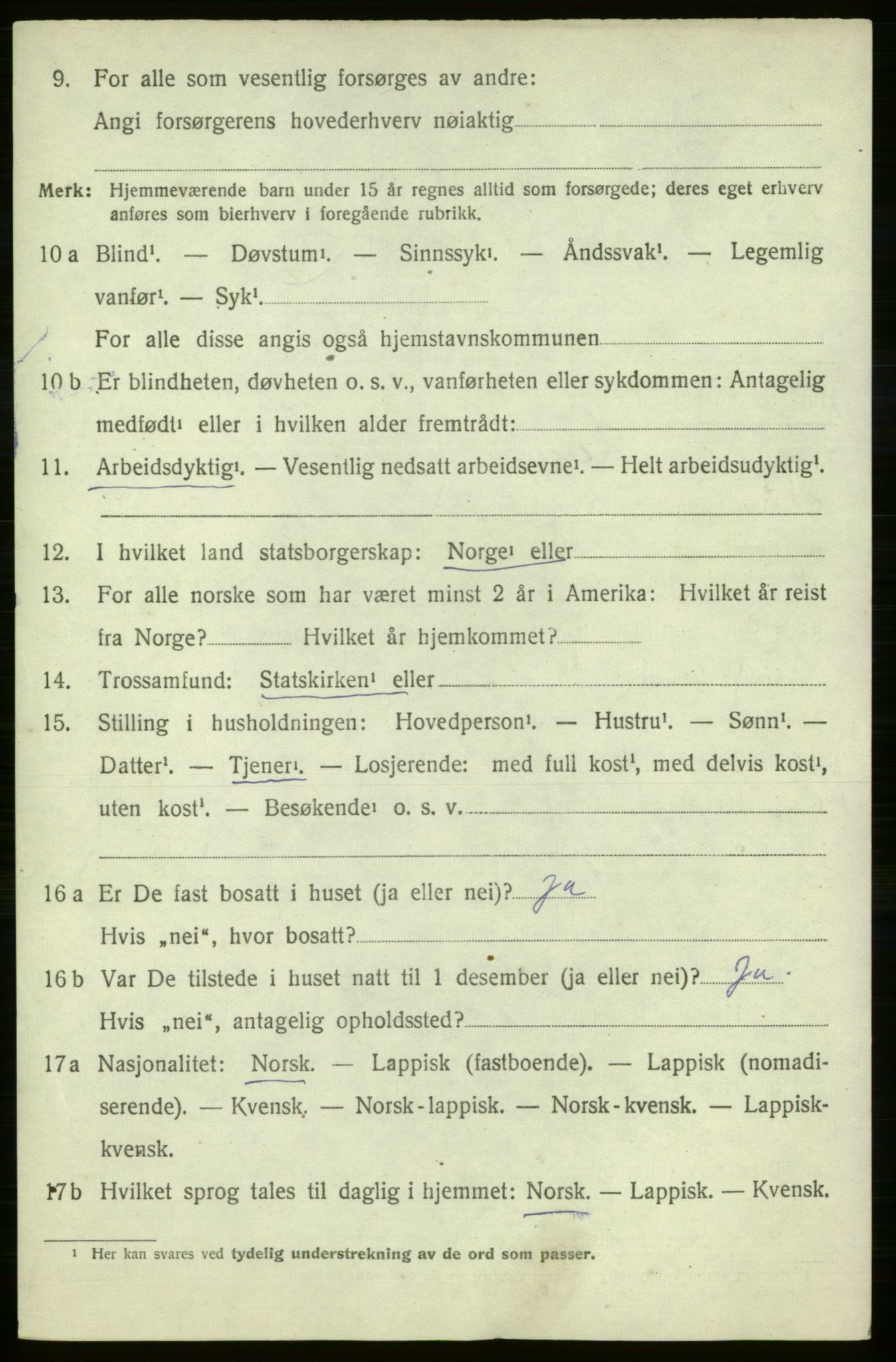 SATØ, 1920 census for Lebesby, 1920, p. 1628