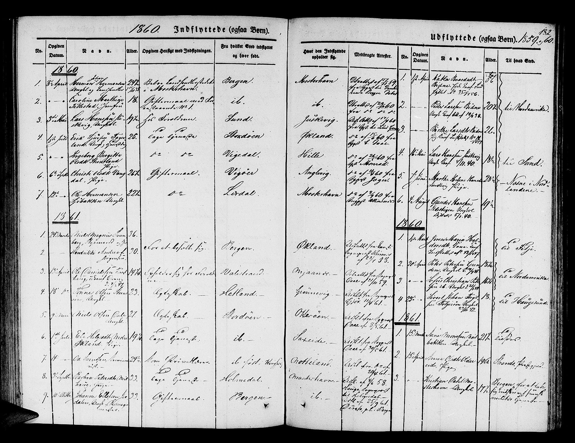 Finnås sokneprestembete, SAB/A-99925/H/Ha/Hab/Haba/L0001: Parish register (copy) no. A 1, 1851-1873, p. 182