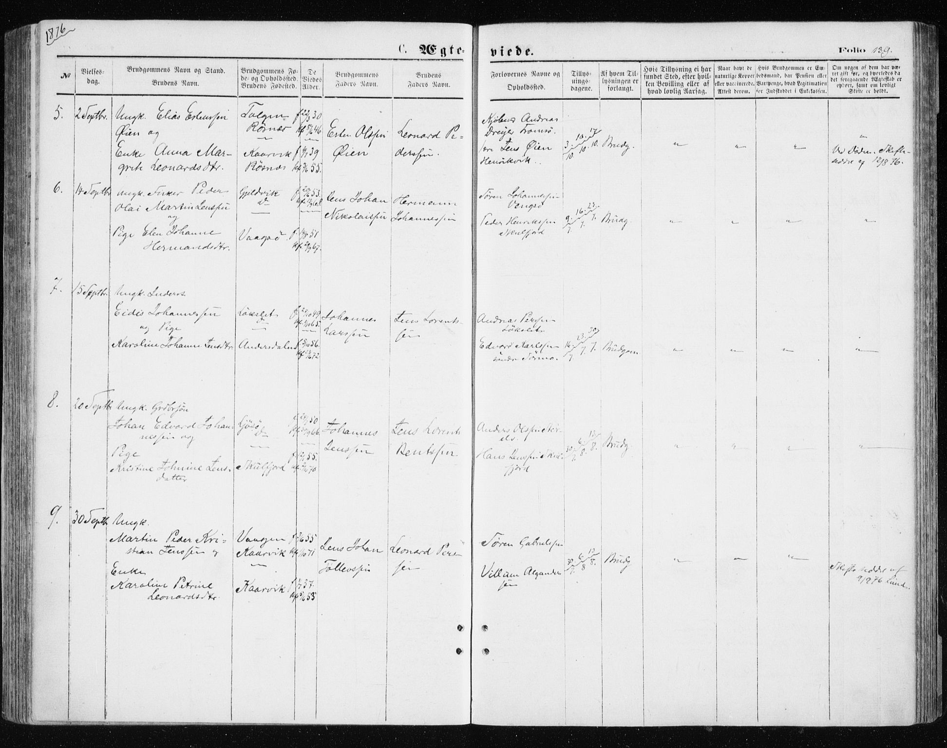 Tromsøysund sokneprestkontor, SATØ/S-1304/G/Ga/L0003kirke: Parish register (official) no. 3, 1875-1880, p. 139