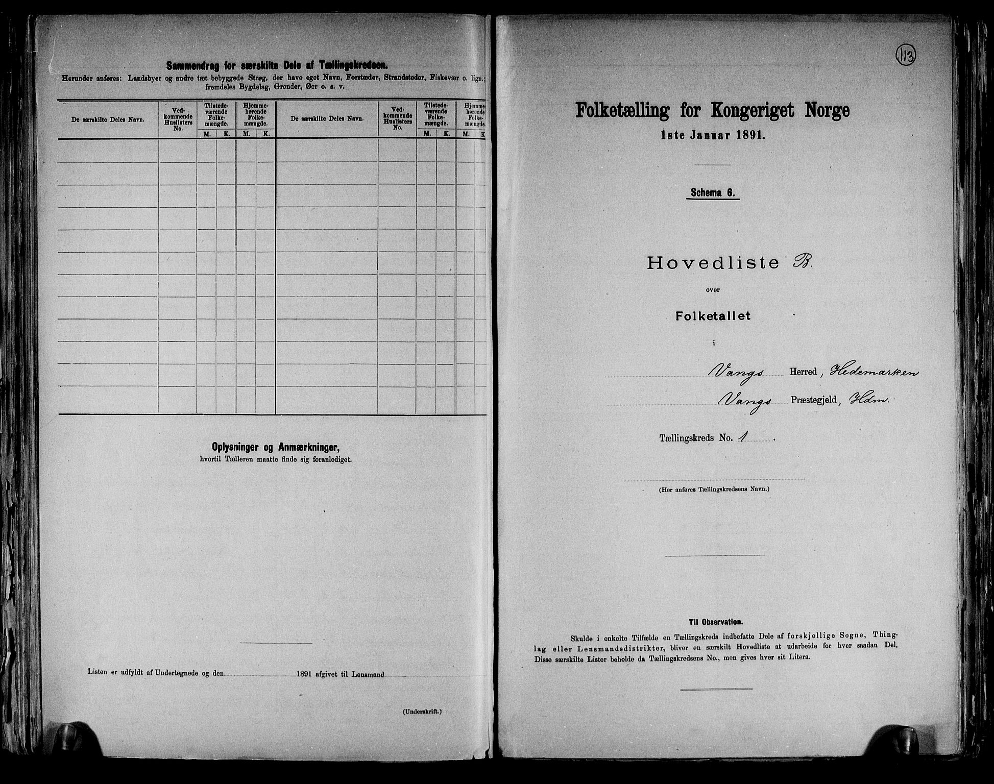 RA, 1891 census for 0414 Vang, 1891, p. 8