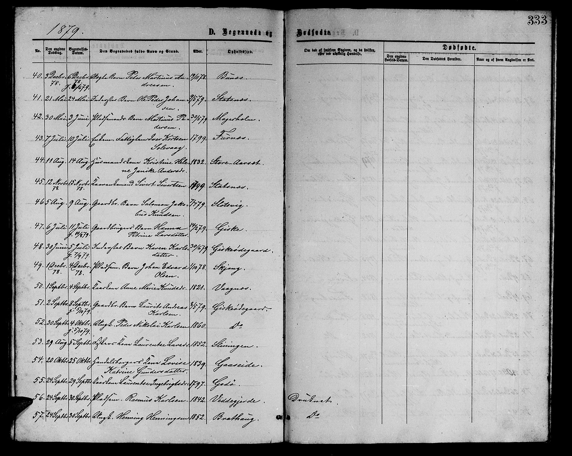 Ministerialprotokoller, klokkerbøker og fødselsregistre - Møre og Romsdal, AV/SAT-A-1454/528/L0428: Parish register (copy) no. 528C09, 1864-1880, p. 333