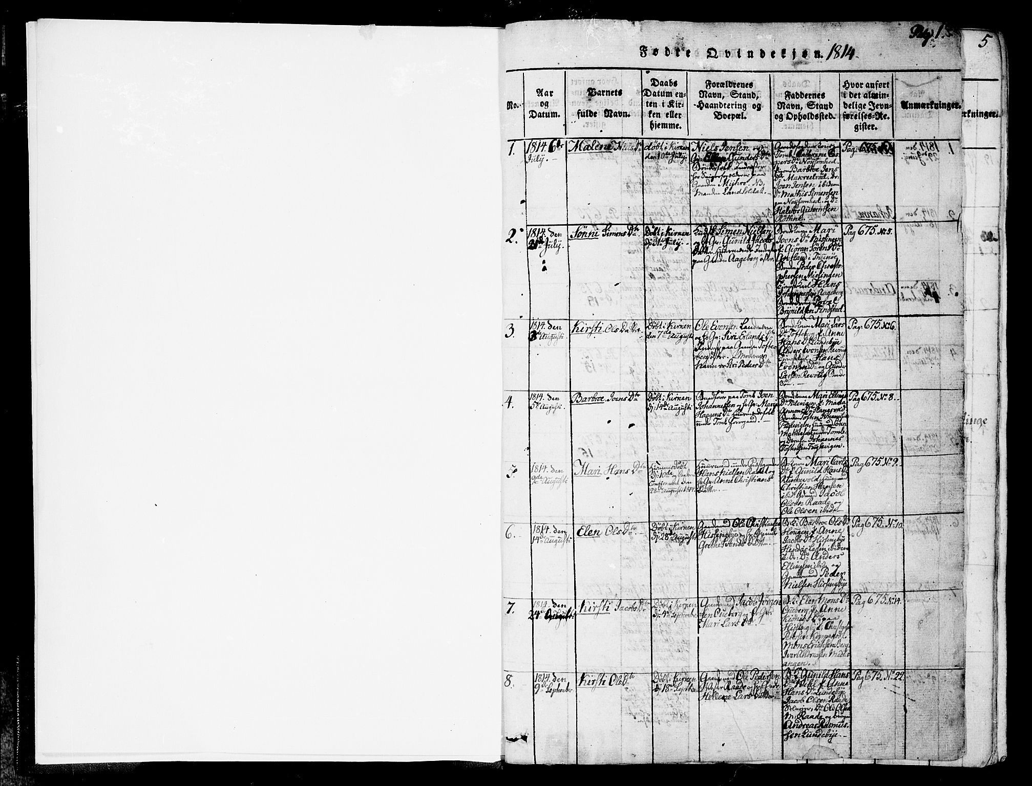 Råde prestekontor kirkebøker, SAO/A-2009/F/Fa/L0004: Parish register (official) no. 4, 1814-1830, p. 0-1