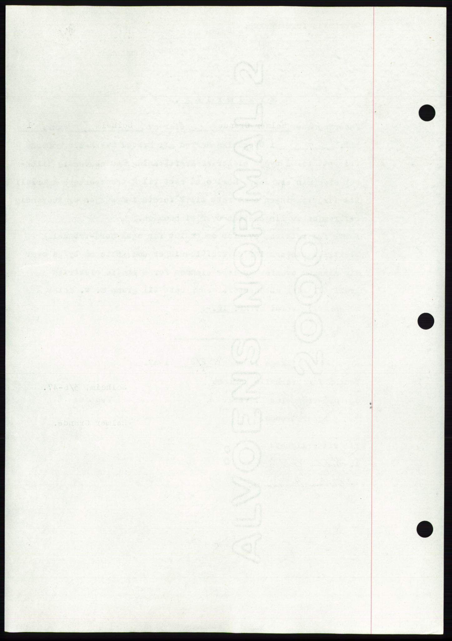 Namdal sorenskriveri, AV/SAT-A-4133/1/2/2C: Mortgage book no. -, 1947-1947, Diary no: : 1273/1947