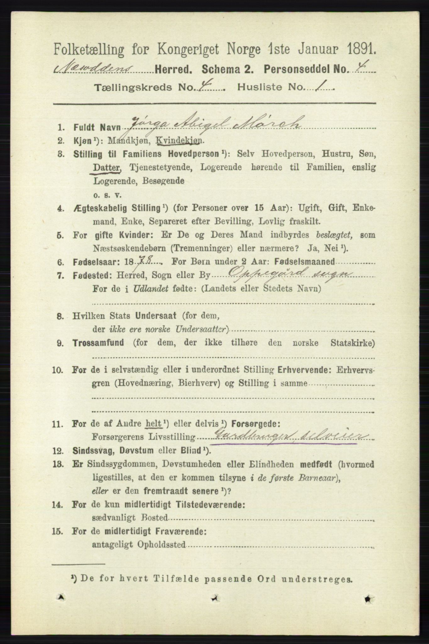 RA, 1891 census for 0216 Nesodden, 1891, p. 1692