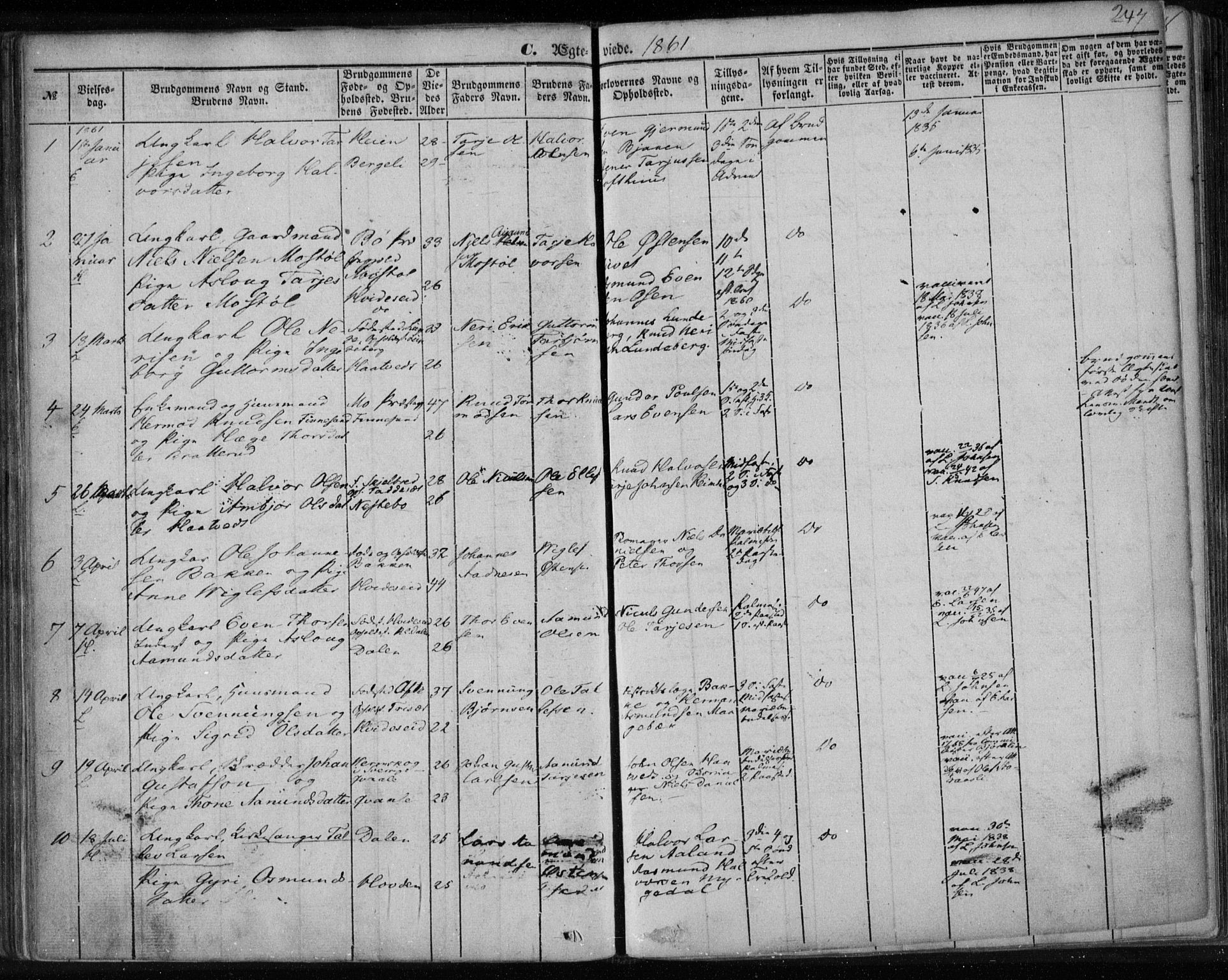 Lårdal kirkebøker, SAKO/A-284/F/Fa/L0006: Parish register (official) no. I 6, 1861-1886, p. 247