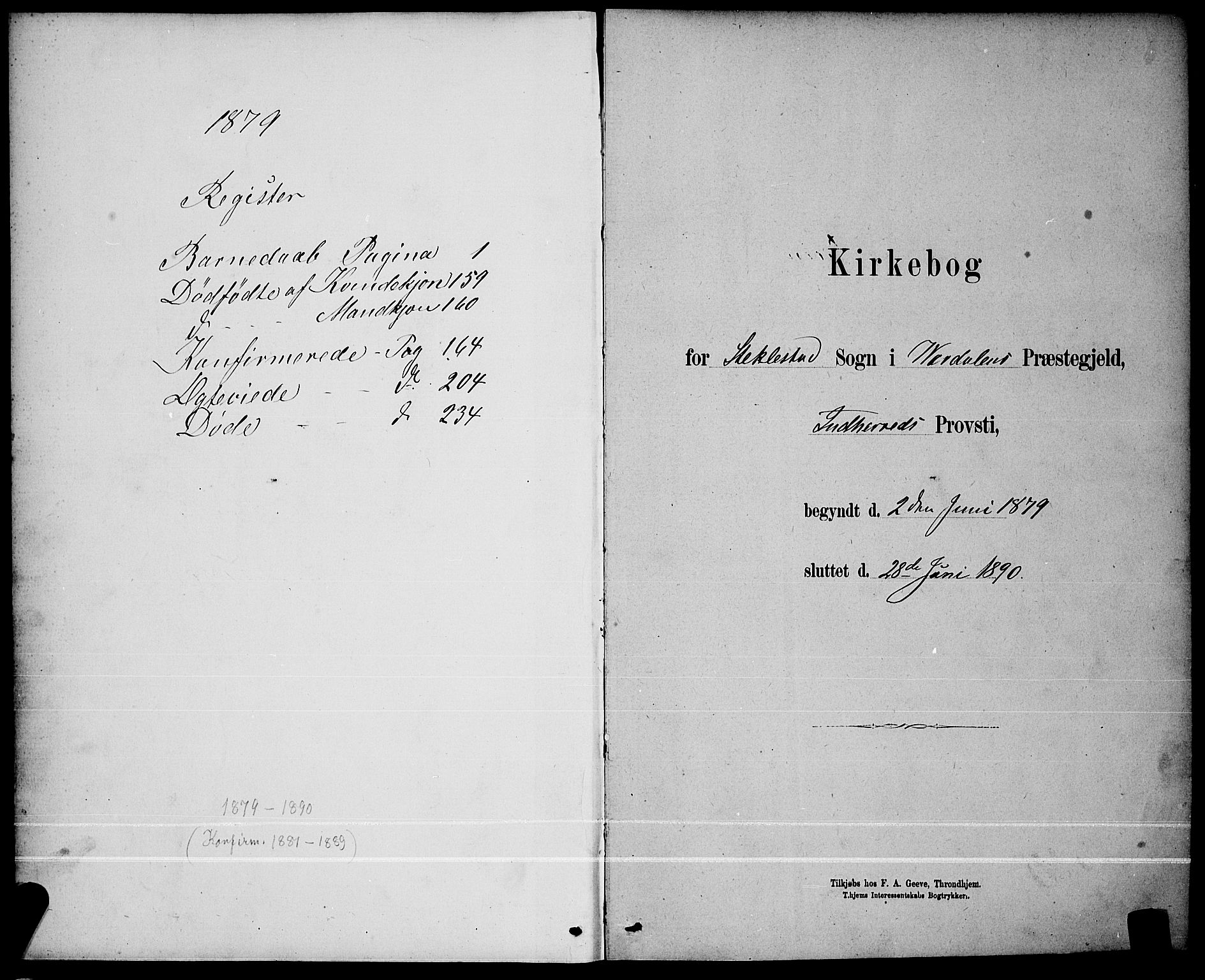 Ministerialprotokoller, klokkerbøker og fødselsregistre - Nord-Trøndelag, SAT/A-1458/723/L0256: Parish register (copy) no. 723C04, 1879-1890