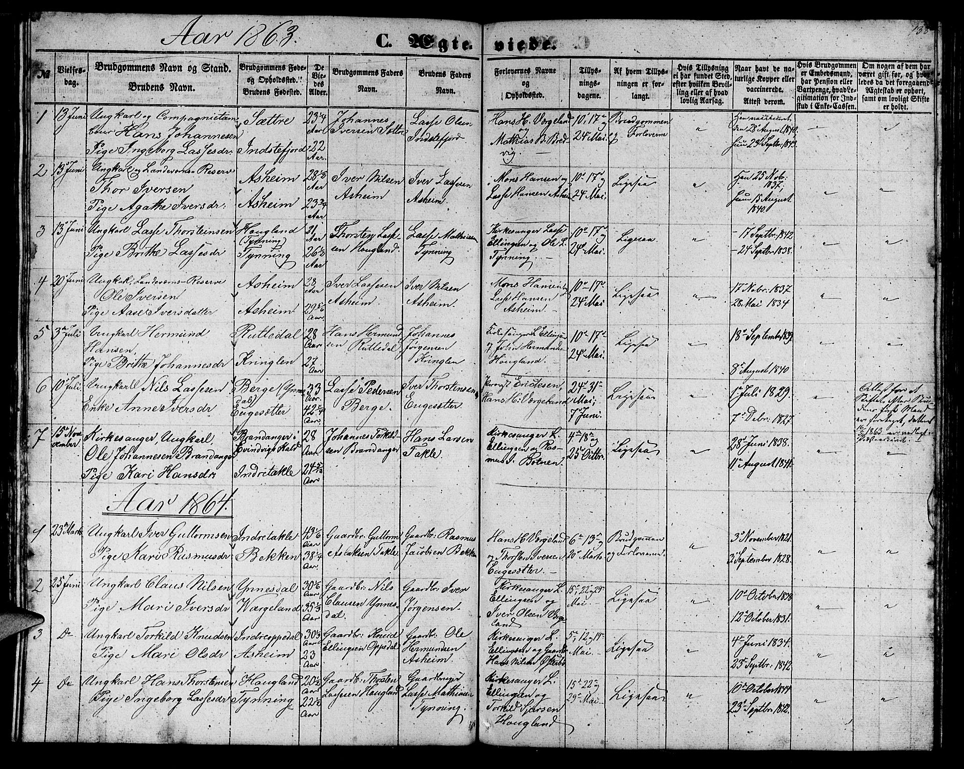 Gulen sokneprestembete, SAB/A-80201/H/Hab/Habc/L0001: Parish register (copy) no. C 1, 1853-1880, p. 138