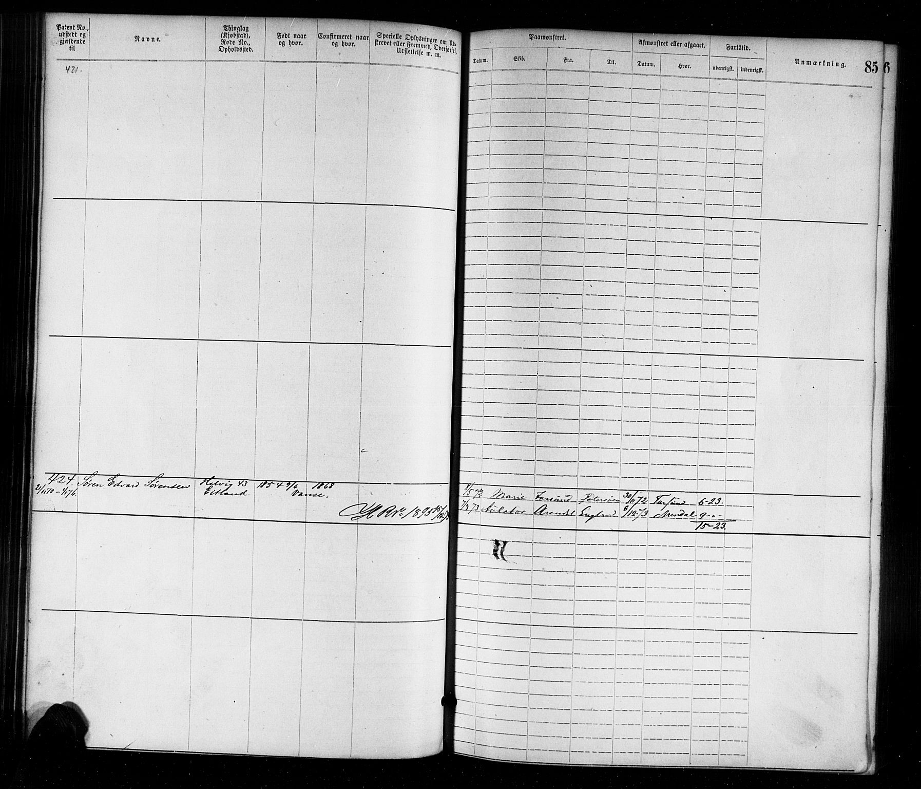 Farsund mønstringskrets, AV/SAK-2031-0017/F/Fa/L0001: Annotasjonsrulle nr 1-1920 med register, M-1, 1869-1877, p. 112