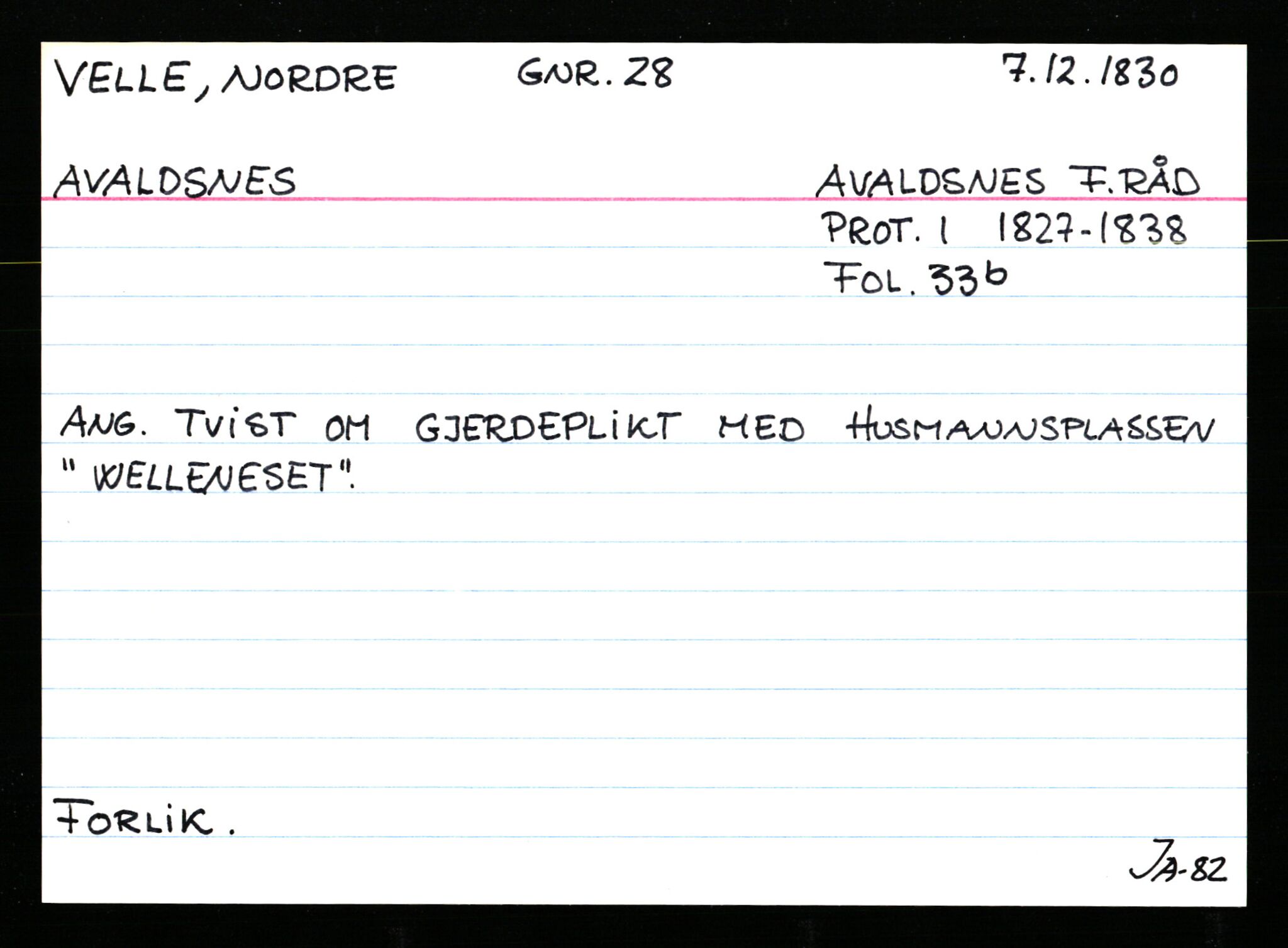 Statsarkivet i Stavanger, AV/SAST-A-101971/03/Y/Ym/L0065: Åstedskort sortert etter gårdsnavn: Vatland - Vervig, 1600-1950, p. 511
