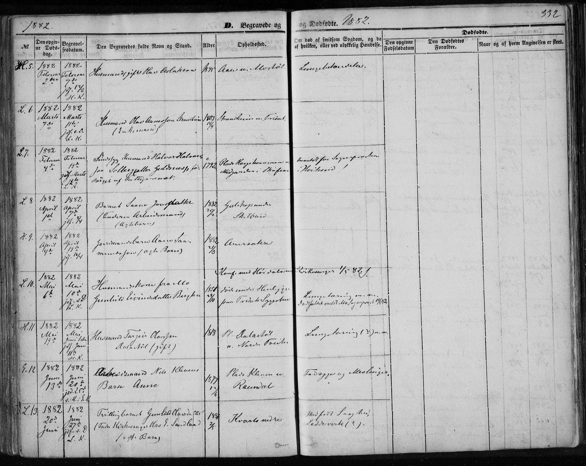 Lårdal kirkebøker, AV/SAKO-A-284/F/Fa/L0006: Parish register (official) no. I 6, 1861-1886, p. 332