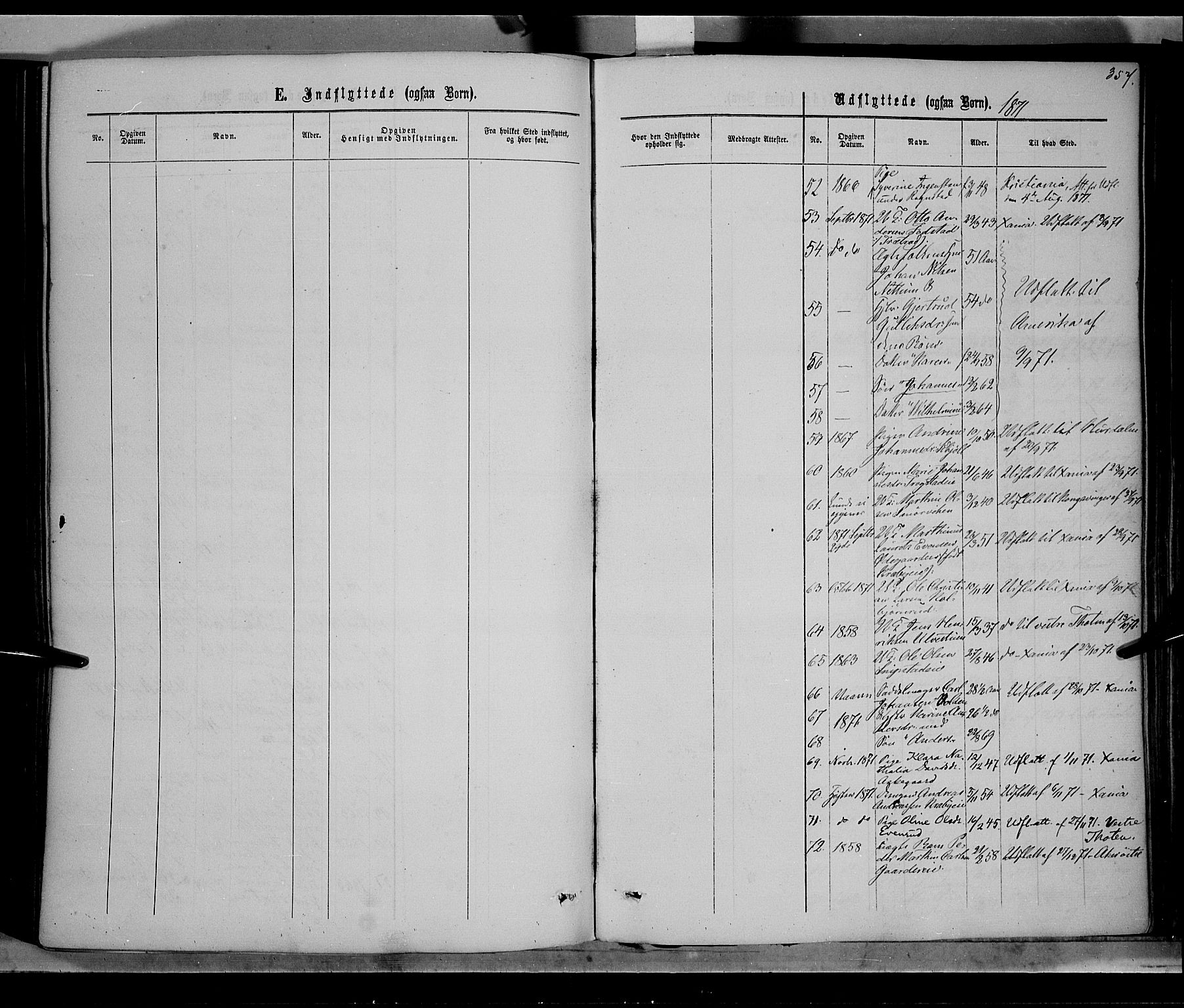 Østre Toten prestekontor, SAH/PREST-104/H/Ha/Haa/L0005: Parish register (official) no. 5, 1866-1877, p. 357