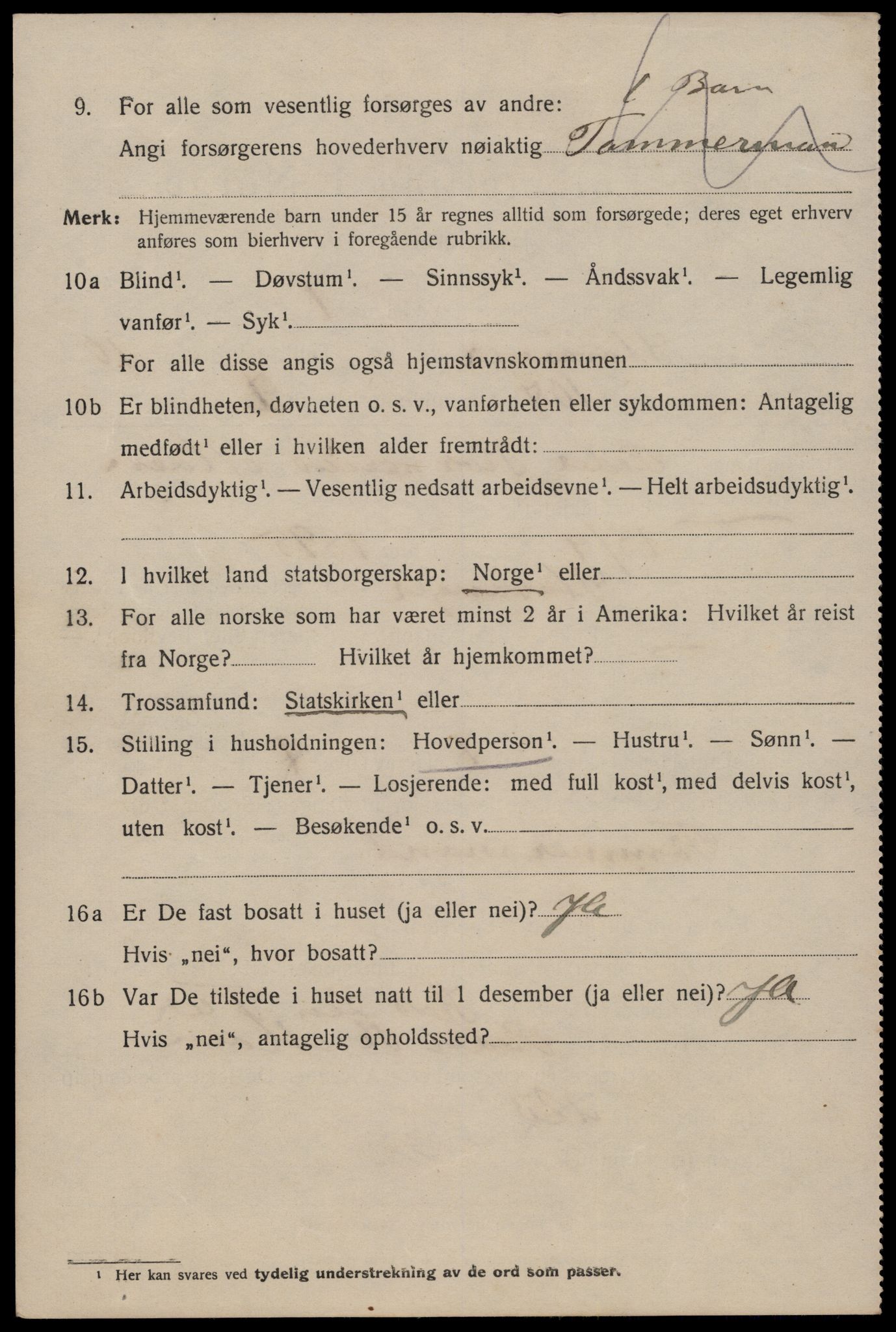 SAST, 1920 census for Stavanger, 1920, p. 53641