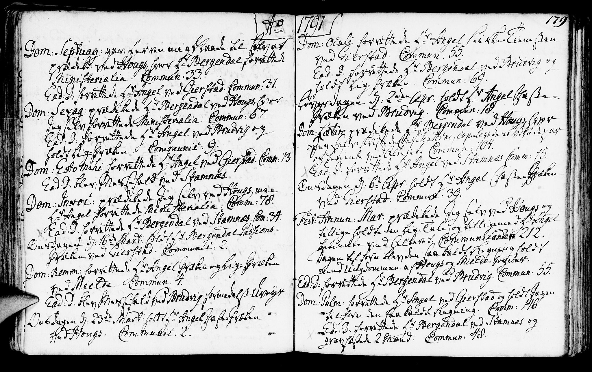 Haus sokneprestembete, AV/SAB-A-75601/H/Haa: Parish register (official) no. A 10, 1782-1796, p. 179