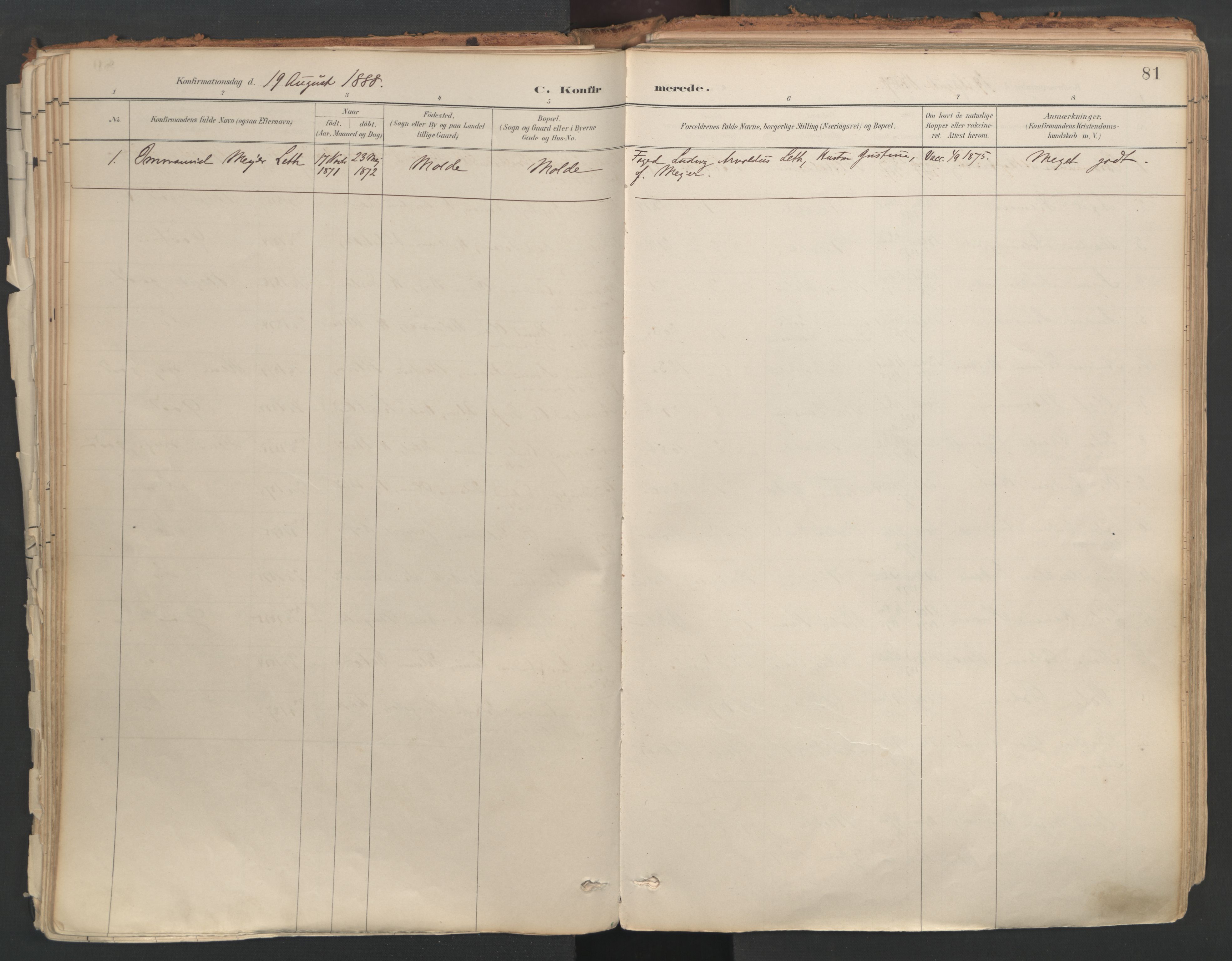 Ministerialprotokoller, klokkerbøker og fødselsregistre - Møre og Romsdal, SAT/A-1454/558/L0692: Parish register (official) no. 558A06, 1887-1971, p. 81