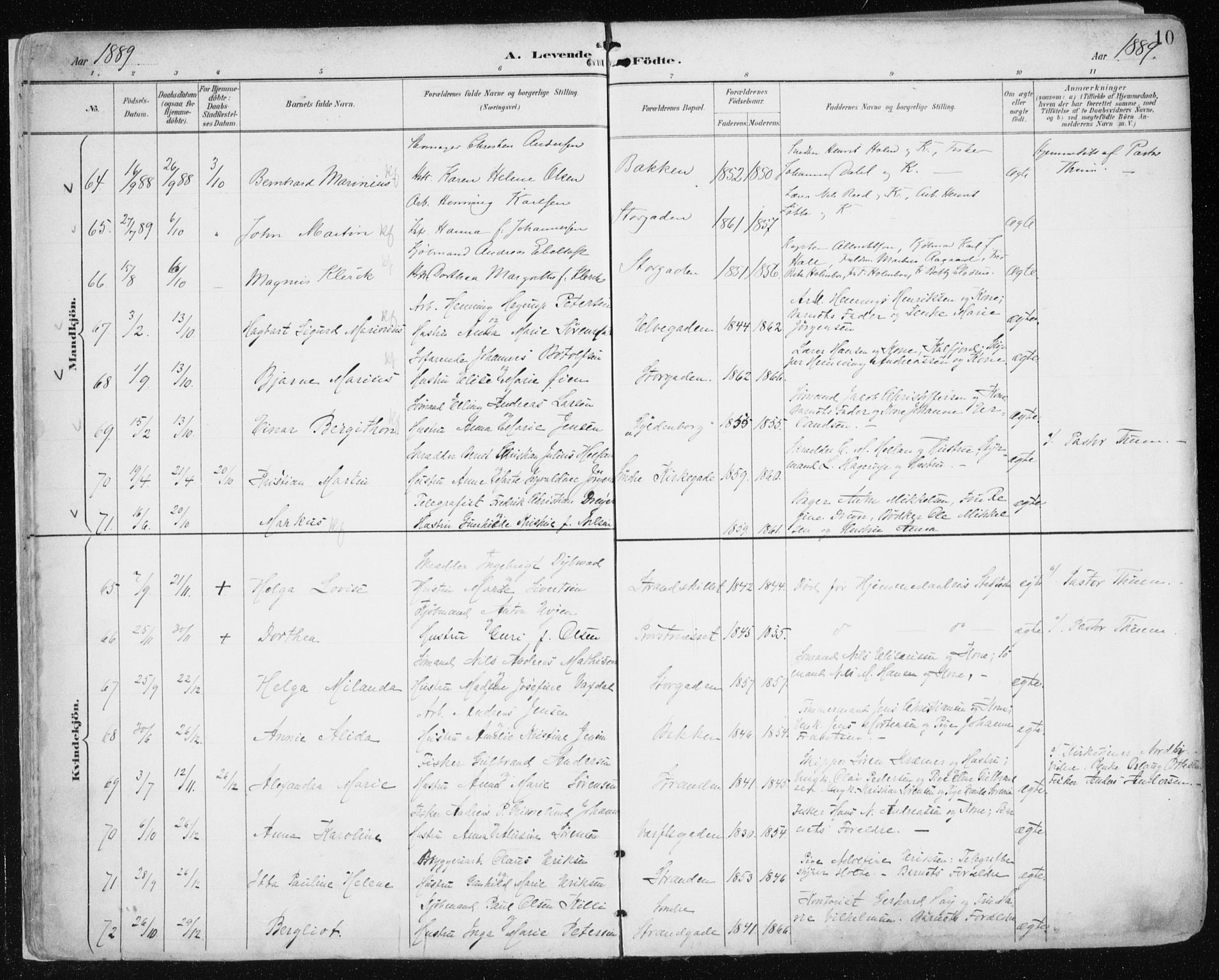 Tromsø sokneprestkontor/stiftsprosti/domprosti, SATØ/S-1343/G/Ga/L0015kirke: Parish register (official) no. 15, 1889-1899, p. 10