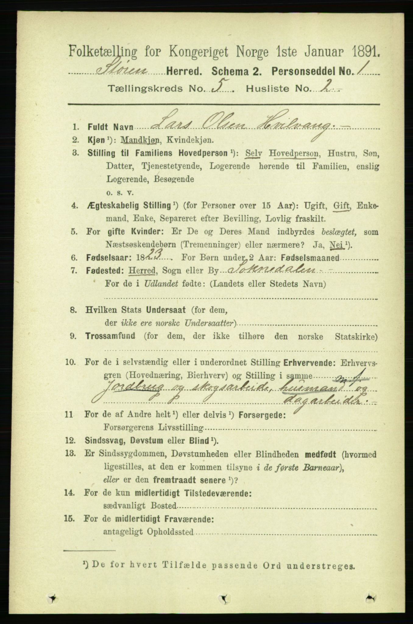 RA, 1891 census for 1648 Støren, 1891, p. 1940