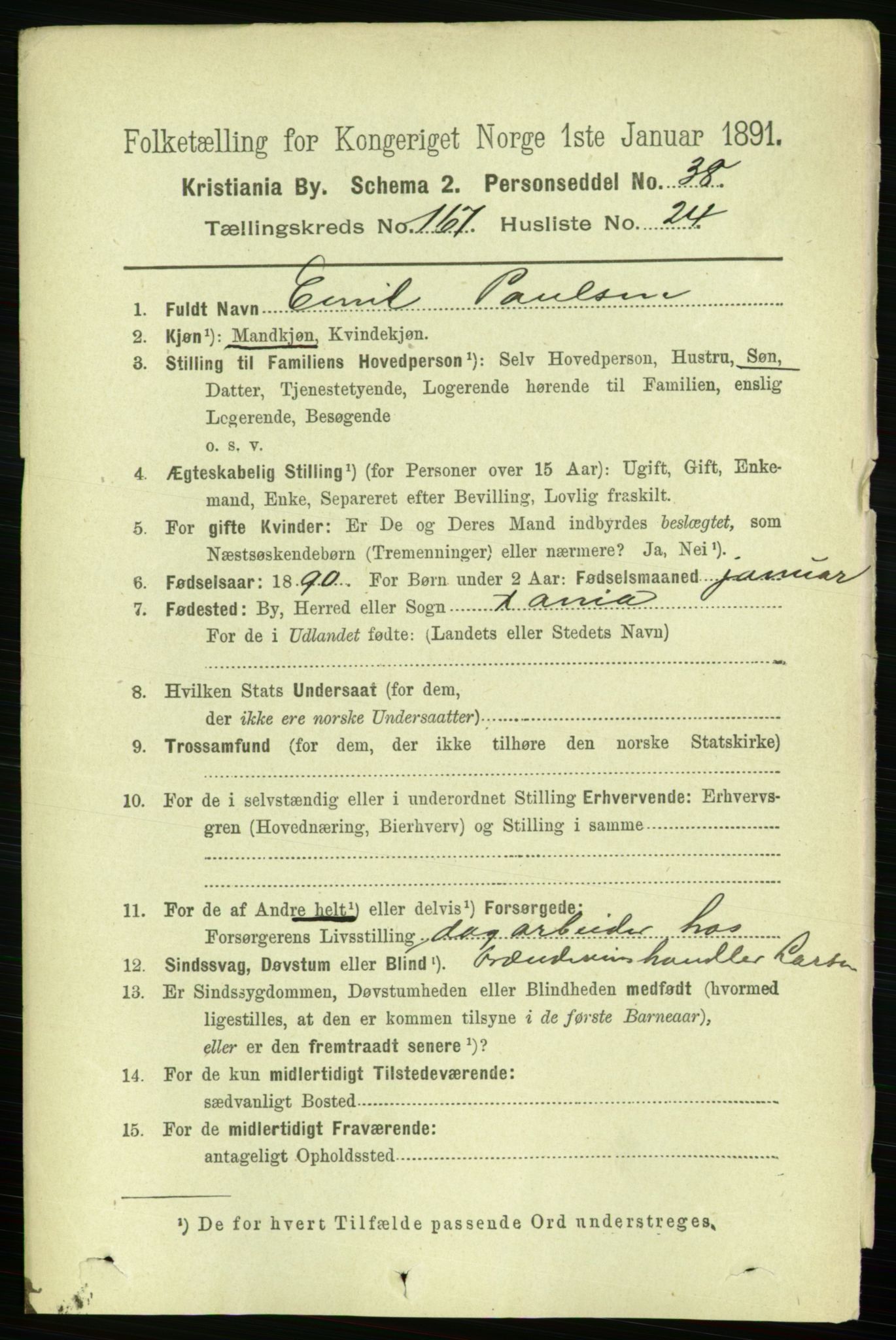 RA, 1891 census for 0301 Kristiania, 1891, p. 97862