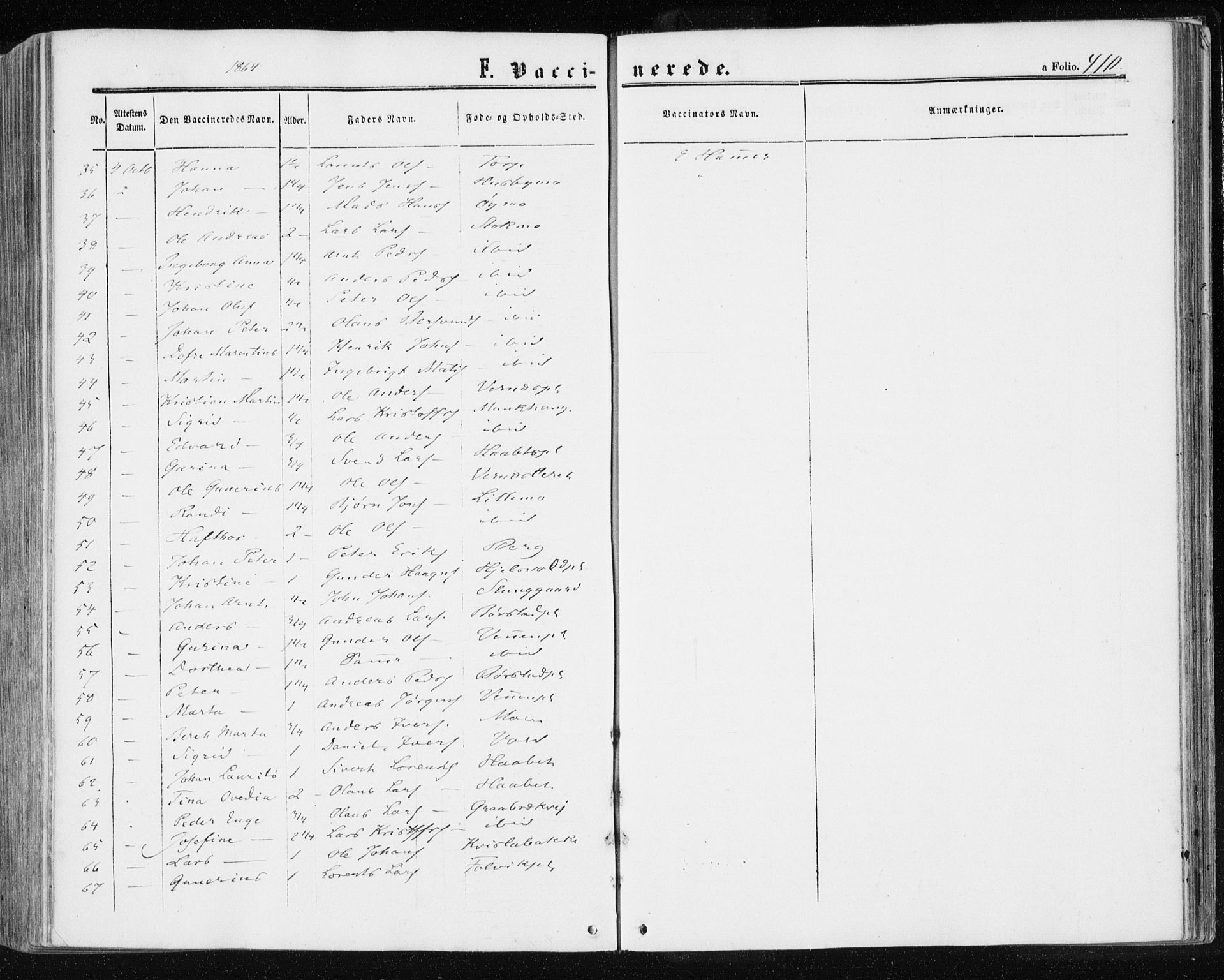 Ministerialprotokoller, klokkerbøker og fødselsregistre - Nord-Trøndelag, SAT/A-1458/709/L0075: Parish register (official) no. 709A15, 1859-1870, p. 410
