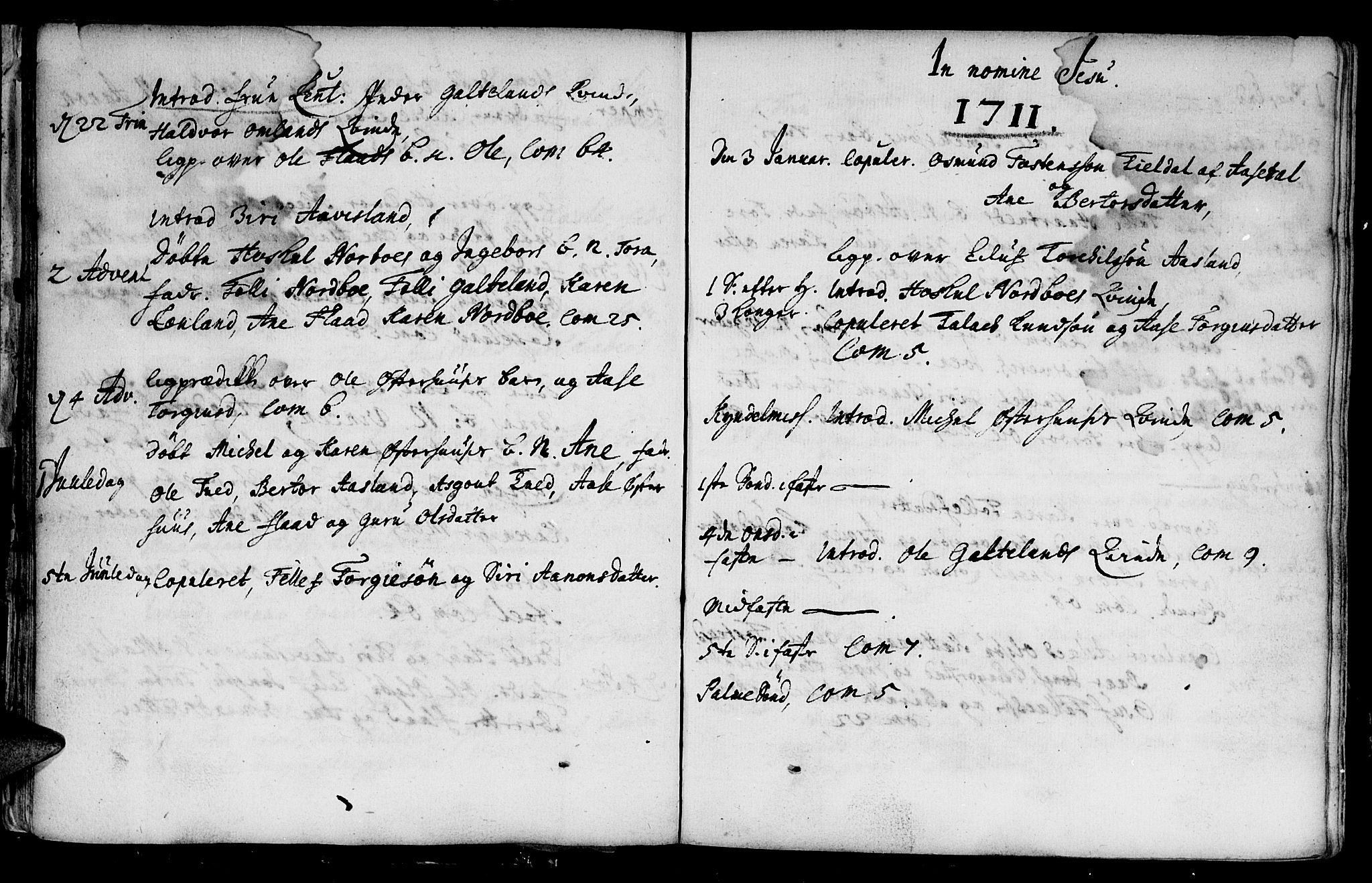 Evje sokneprestkontor, AV/SAK-1111-0008/F/Fa/Faa/L0001: Parish register (official) no. A 1, 1705-1760, p. 20